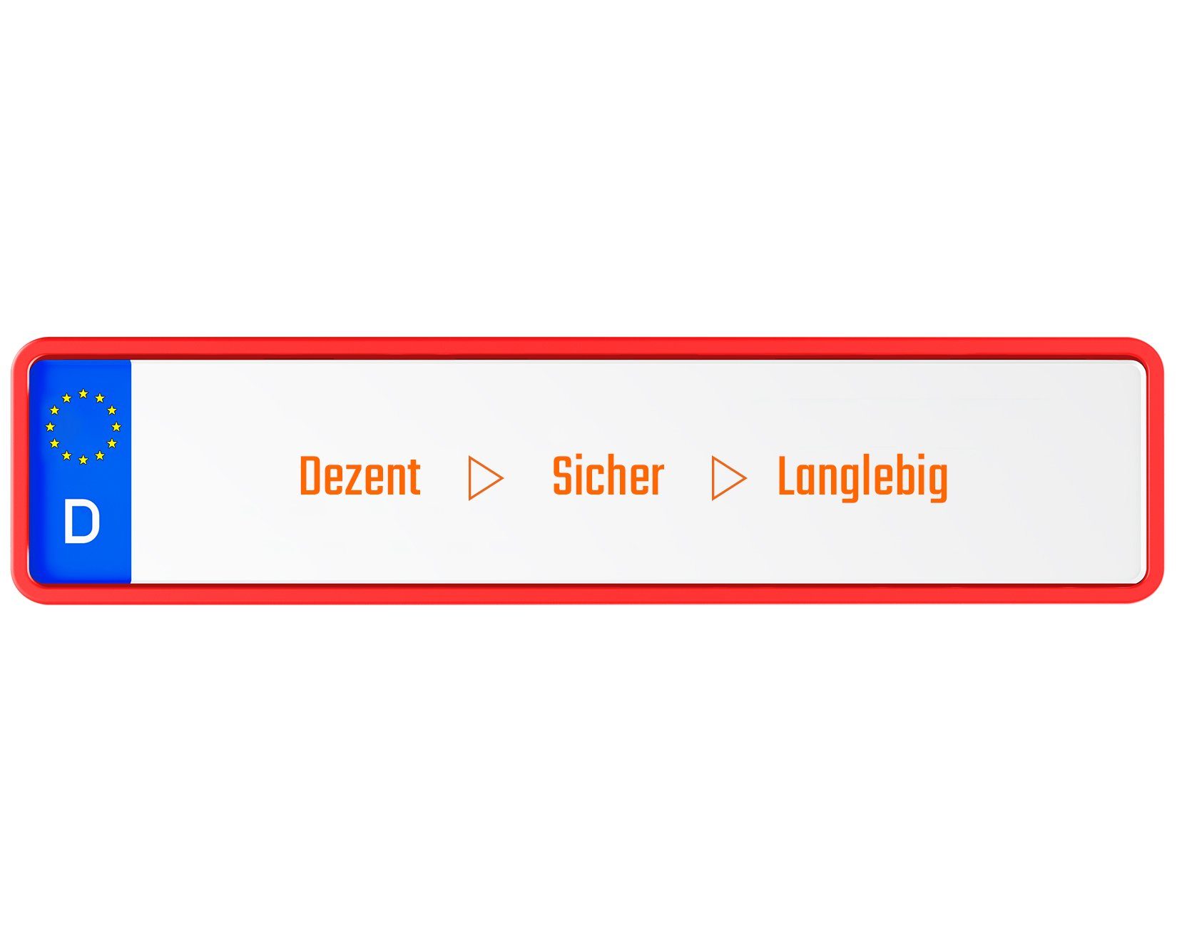 L & P Car Design Kennzeichenhalter für Auto mit umlaufendem Rahmen in Rot, (2 Stück) – Bild 4 von 5