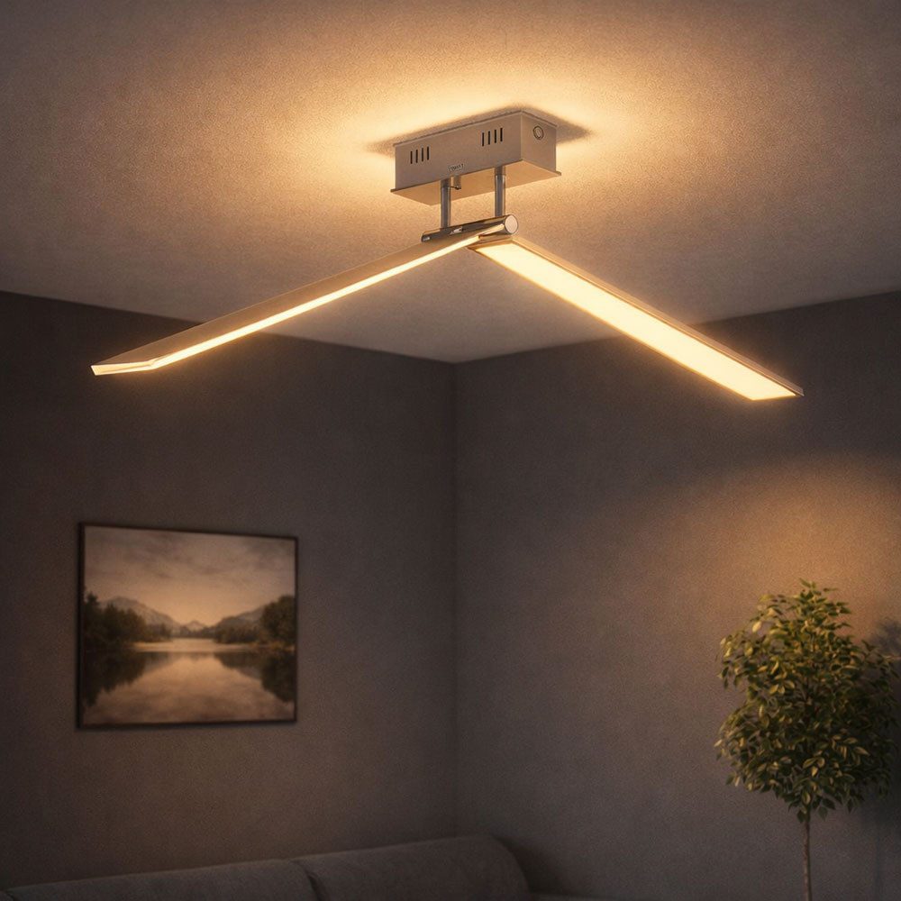 WOFI LED Deckenleuchte, LED-Leuchtmittel fest verbaut, Warmweiß, LED Deckenleuchte flach lang Deckenlampe schwenkbar