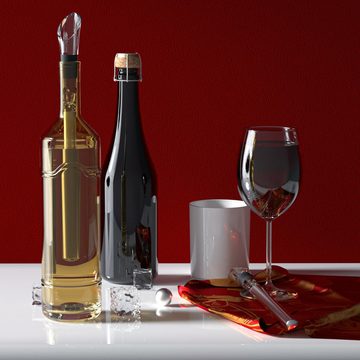 Intirilife Outdoor-Flaschenkühler, Weinkühlstab Edelstahl mit Ausgießer in Silber Weinkühler