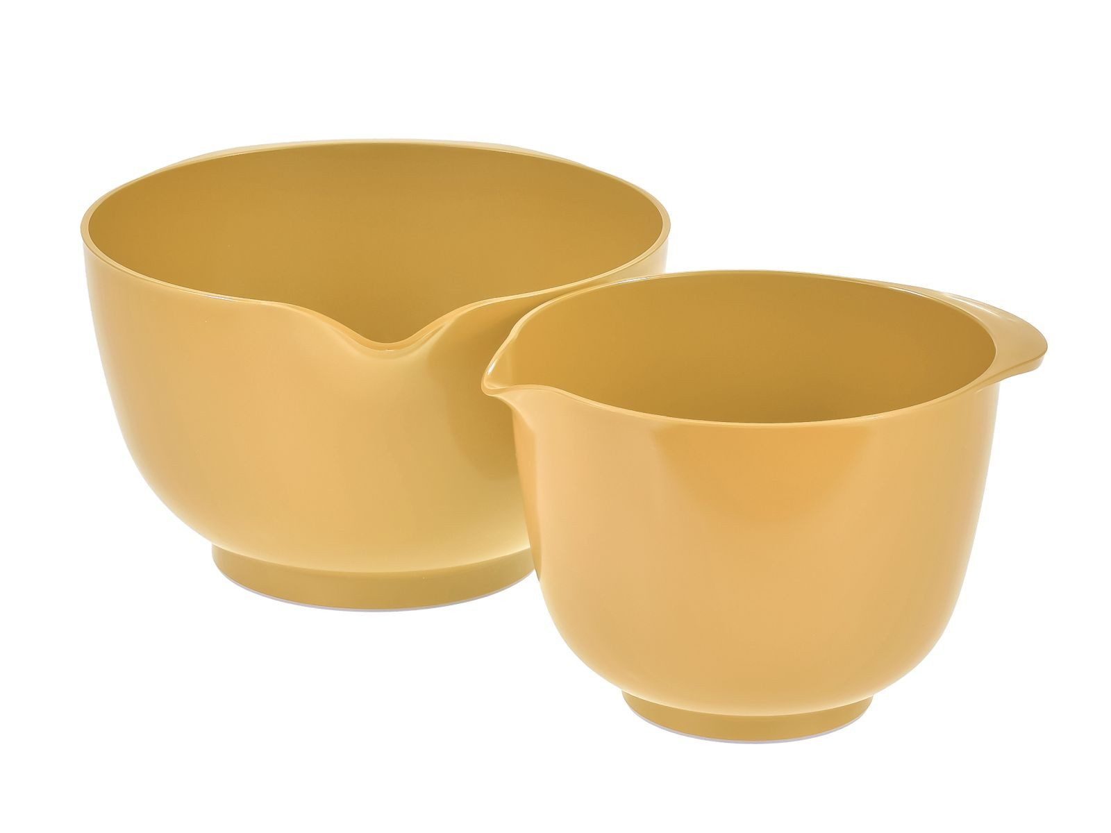 ROSTI Rührschüssel "Margrethe New" 1,5 und 3 Liter Set mit Deckel, Kunststoff, (Spar-Set, 2-tlg), spülmaschinenfest, auch für Mikrowelle und Gefrierschrank (gelb)