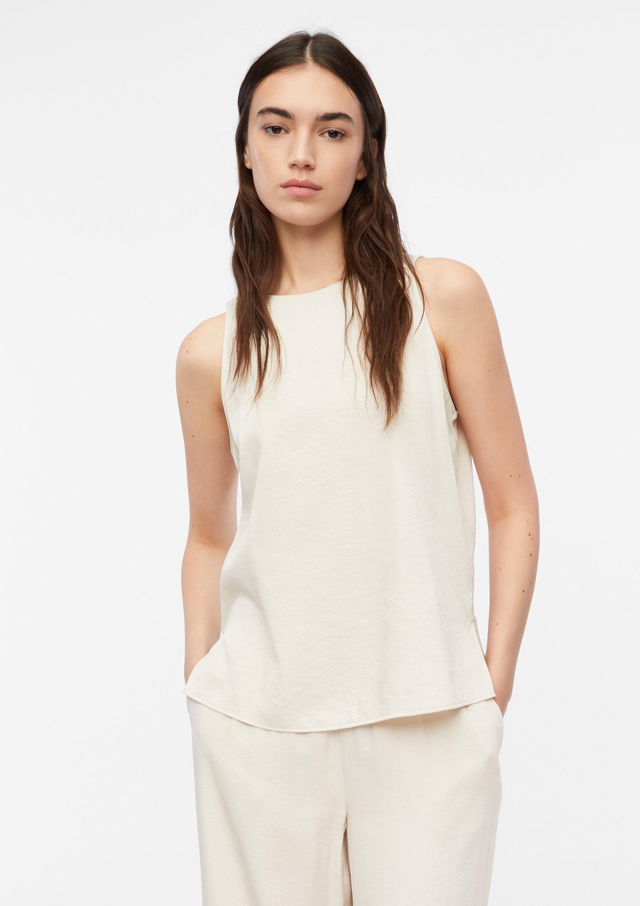 comma Blusentop Bluse Top aus Viskosemix mit Crinkle-Struktur