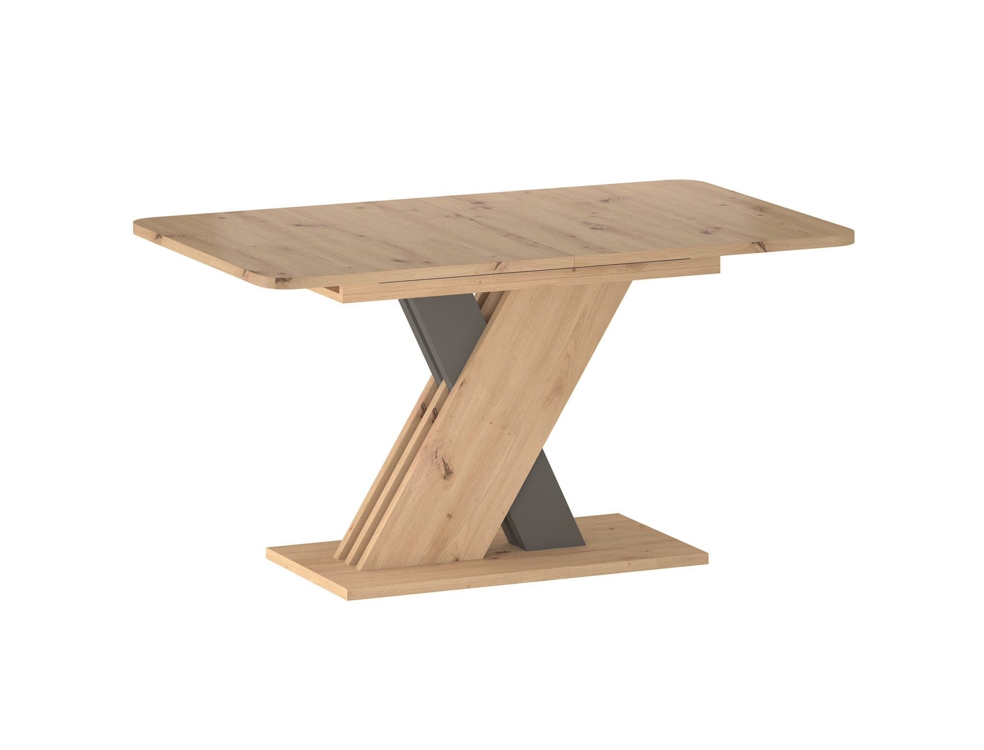 designimpex Esstisch Design GS-555 Eiche Artisan - Anthrazit matt ausziehbar Tisch