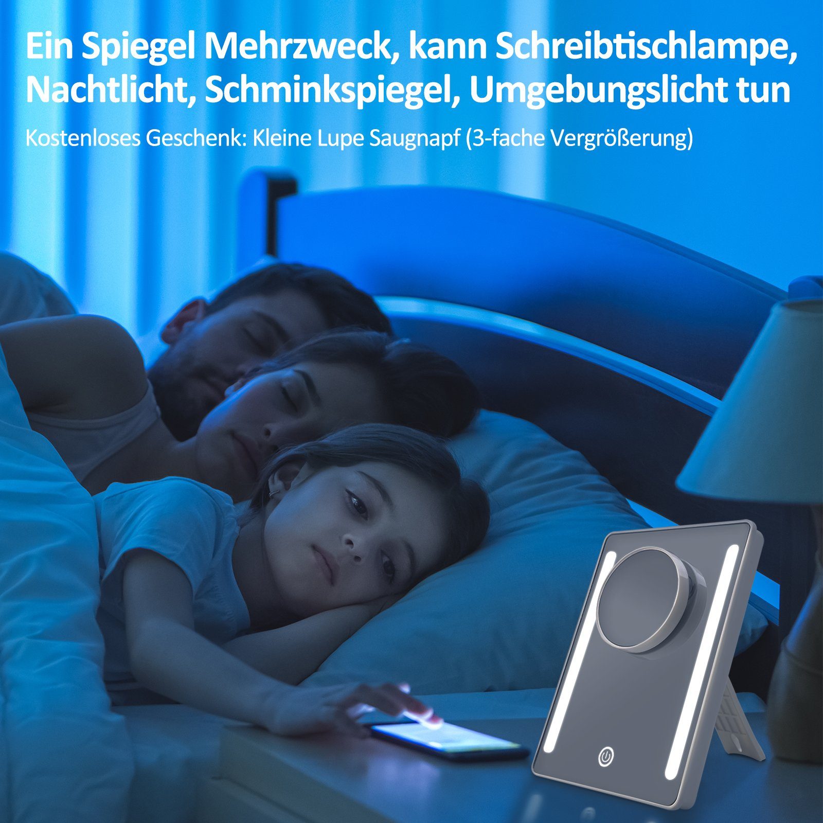 EMKE Kosmetikspiegel mit LED Licht 180° günstig online kaufen