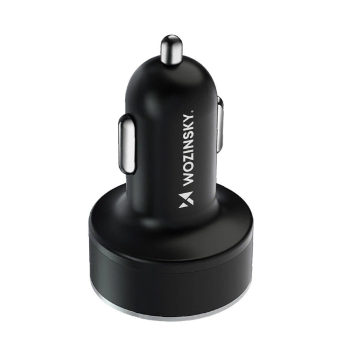 Wozinsky WDCCB Autoladegerät mit Display 50W 2xUSB-C / 2xUSB-A - Schwarz Auto-Adapter