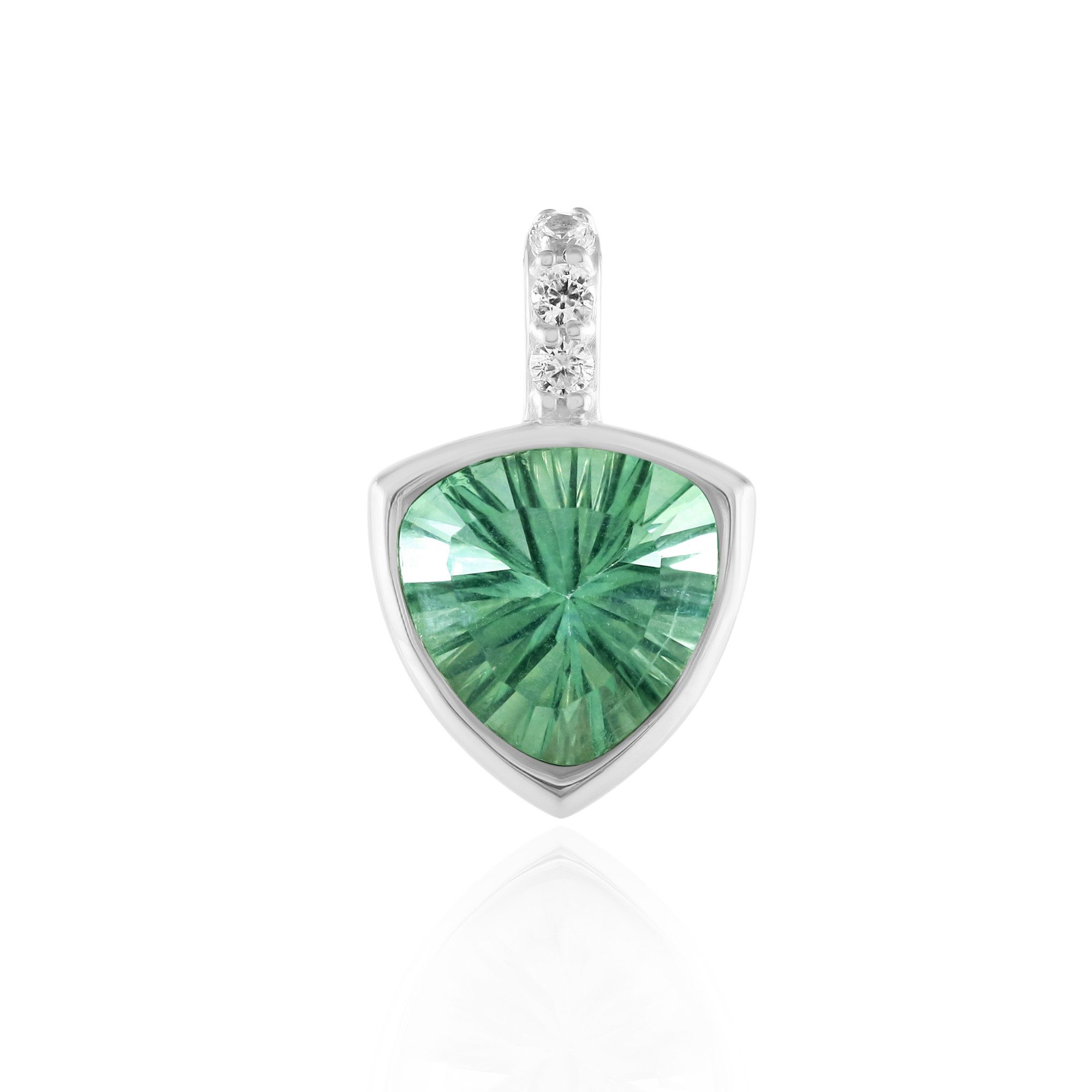 Cavill Kettenanhänger Grüner Fluorit Anhänger 3,67 ct, Zirkon Pavé, 925 Sil günstig online kaufen