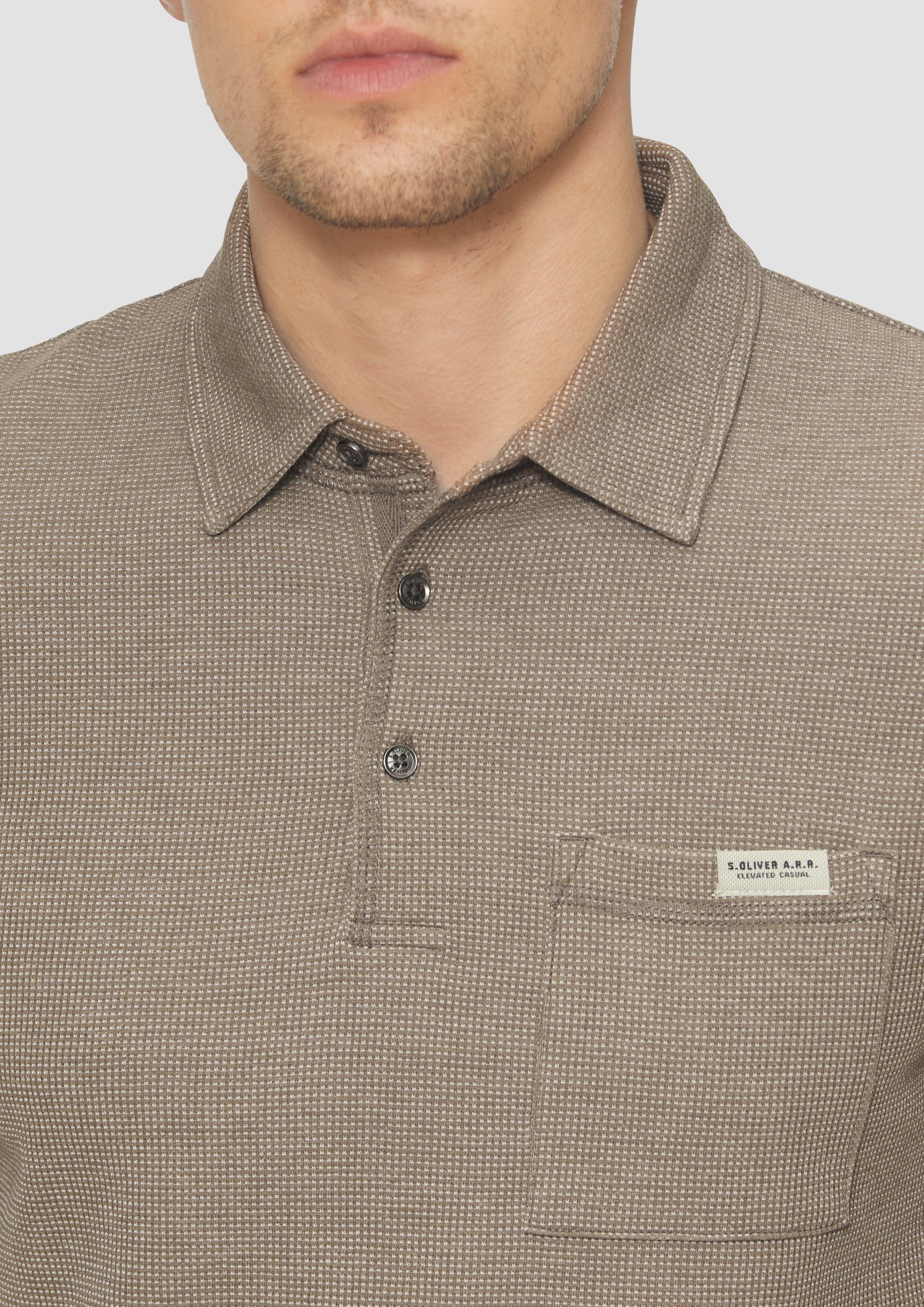 s.Oliver Kurzarmshirt Poloshirt aus zweifarbigem Waffelpiqué günstig online kaufen