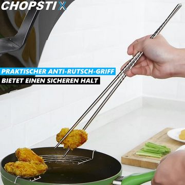 MAVURA Essstäbchen CHOPSTIX Edelstahl Asia Stäbchen Set Chinesische Chopsticks, Japanische Essstäbe Asiatische Ess Stäbchen wiederverwendbar