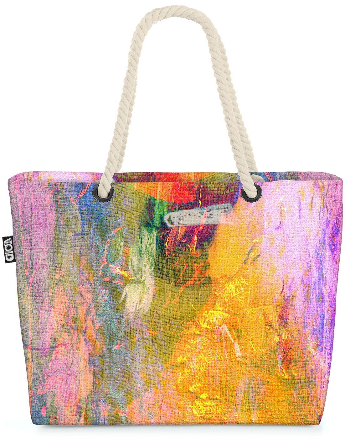 VOID Strandtasche (1-tlg), Farbspiel Beach Bag Kunst Farben Malen Bunt Grafisch gemustert Muster Basteln