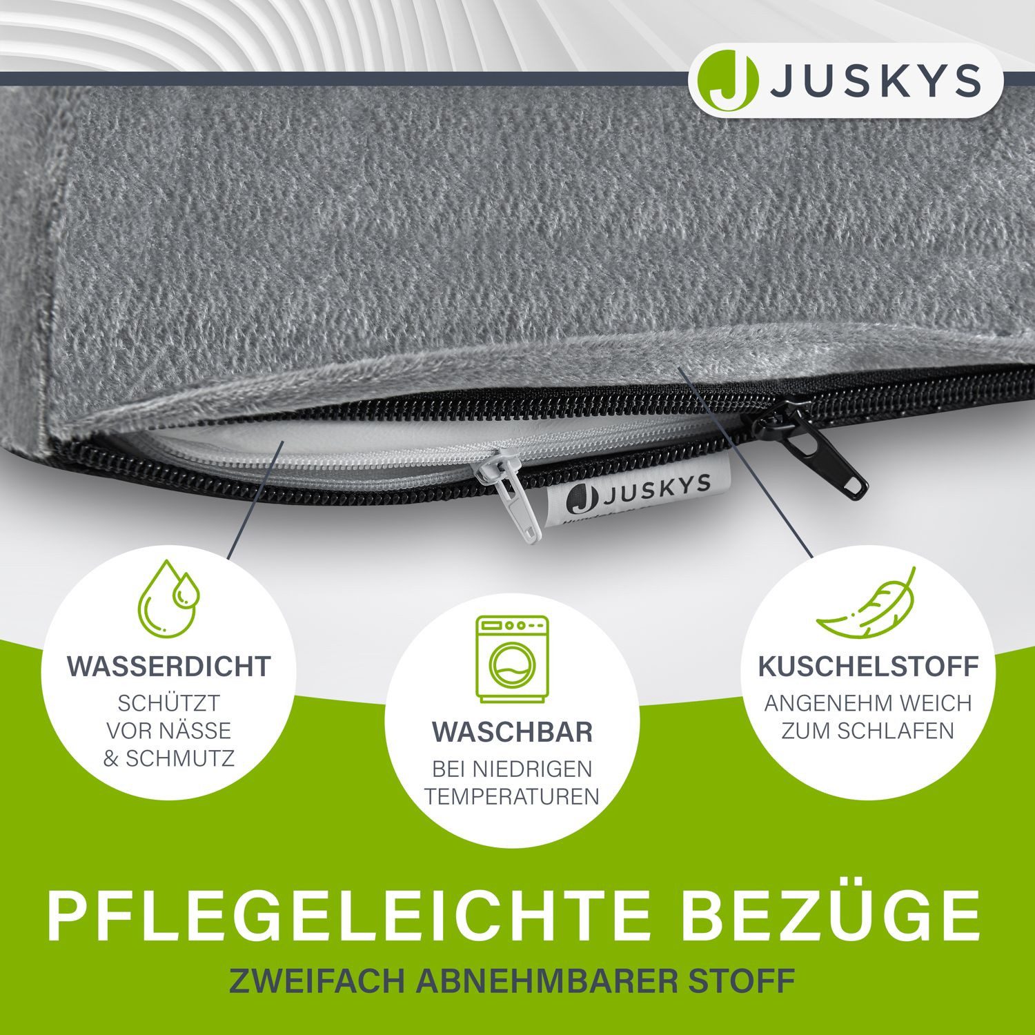 Juskys Tierbett Sheena, Stoff, Flanell (100 % Polyester), orthopädisch, waschbar und rutschfest, gepolsterter Rand