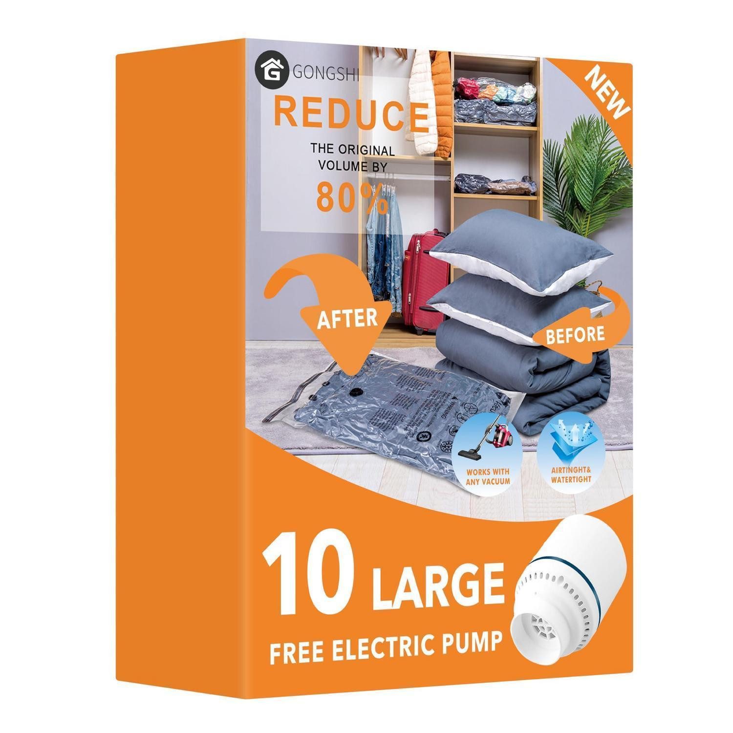 LuxusKollektion Vakuumierbeutel Vakuumbeutel Set mit Pumpe 10er Pack