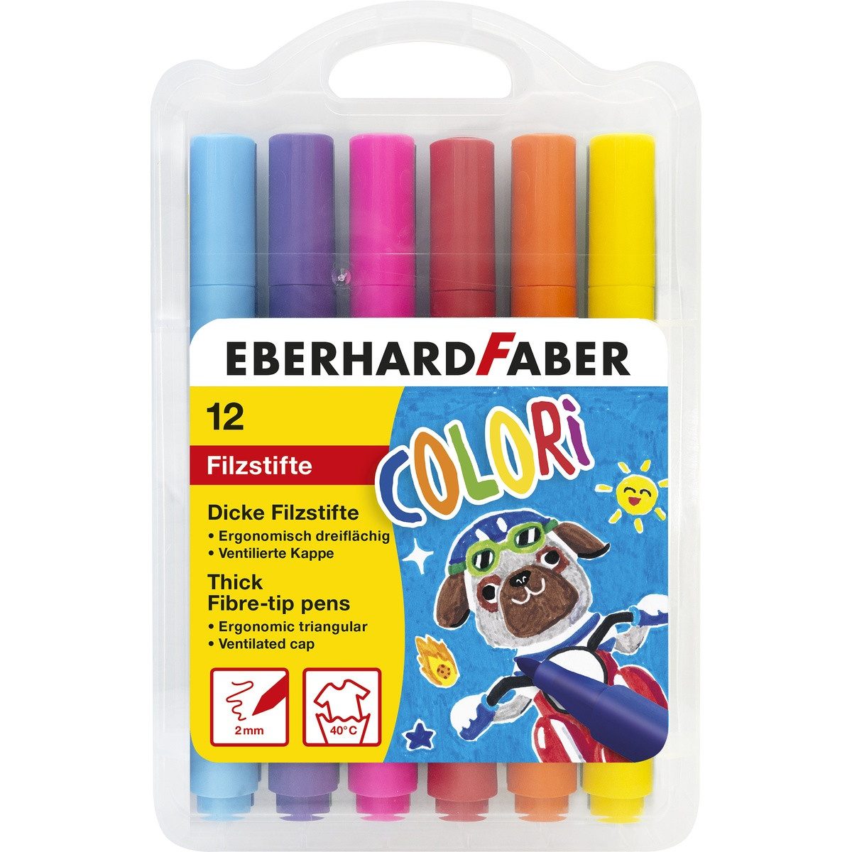 Eberhard Faber Filzstift Eberhard Faber Filzstifte COLORi 12 Stück Kunststoffetui