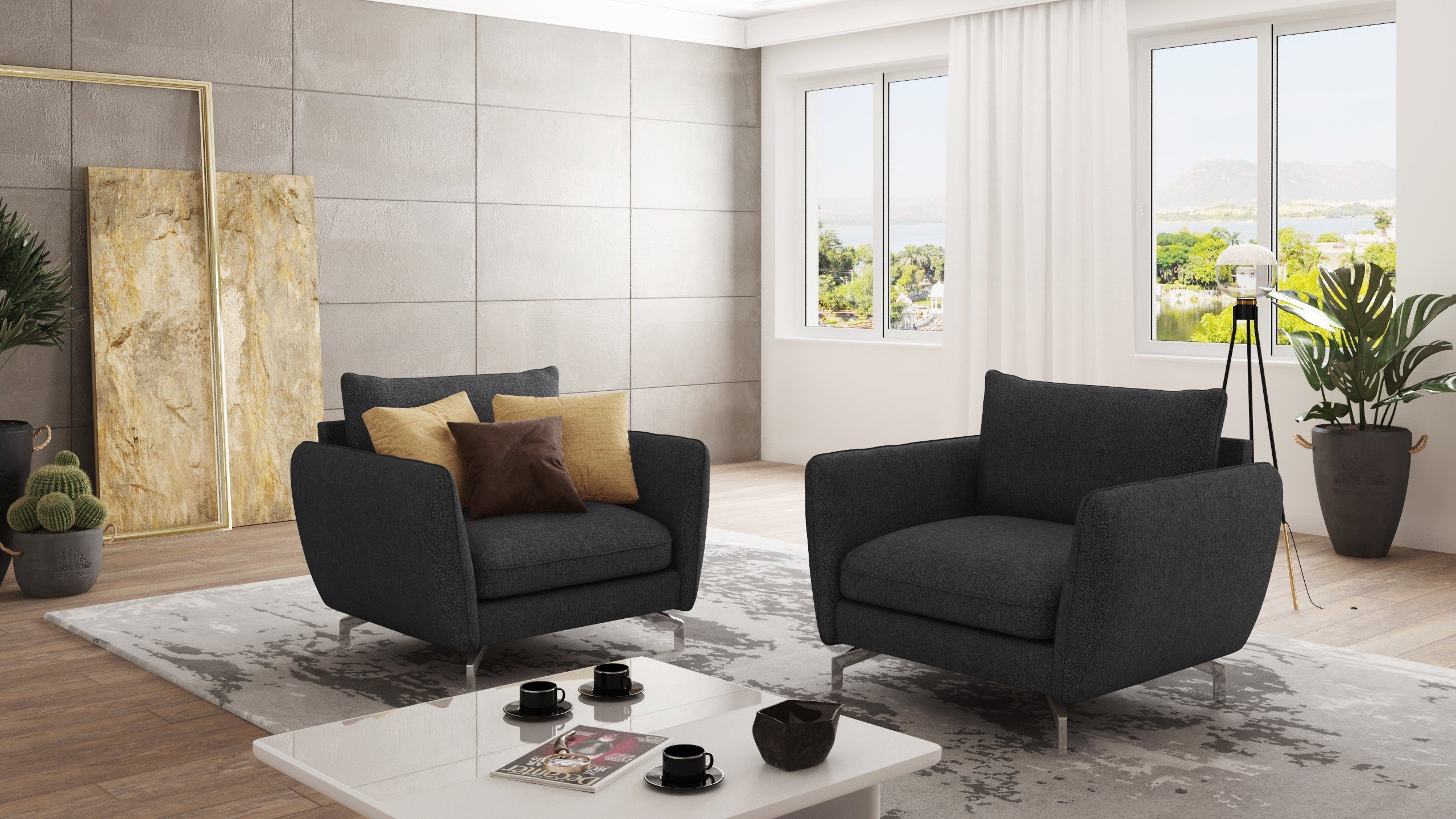 S-Style Möbel Sessel Benita mit Silber günstig online kaufen
