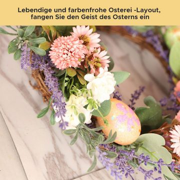 Daisred Osterkranz Deko Ostern Osterkranz mit Blumen und Eiern Osterdekoration