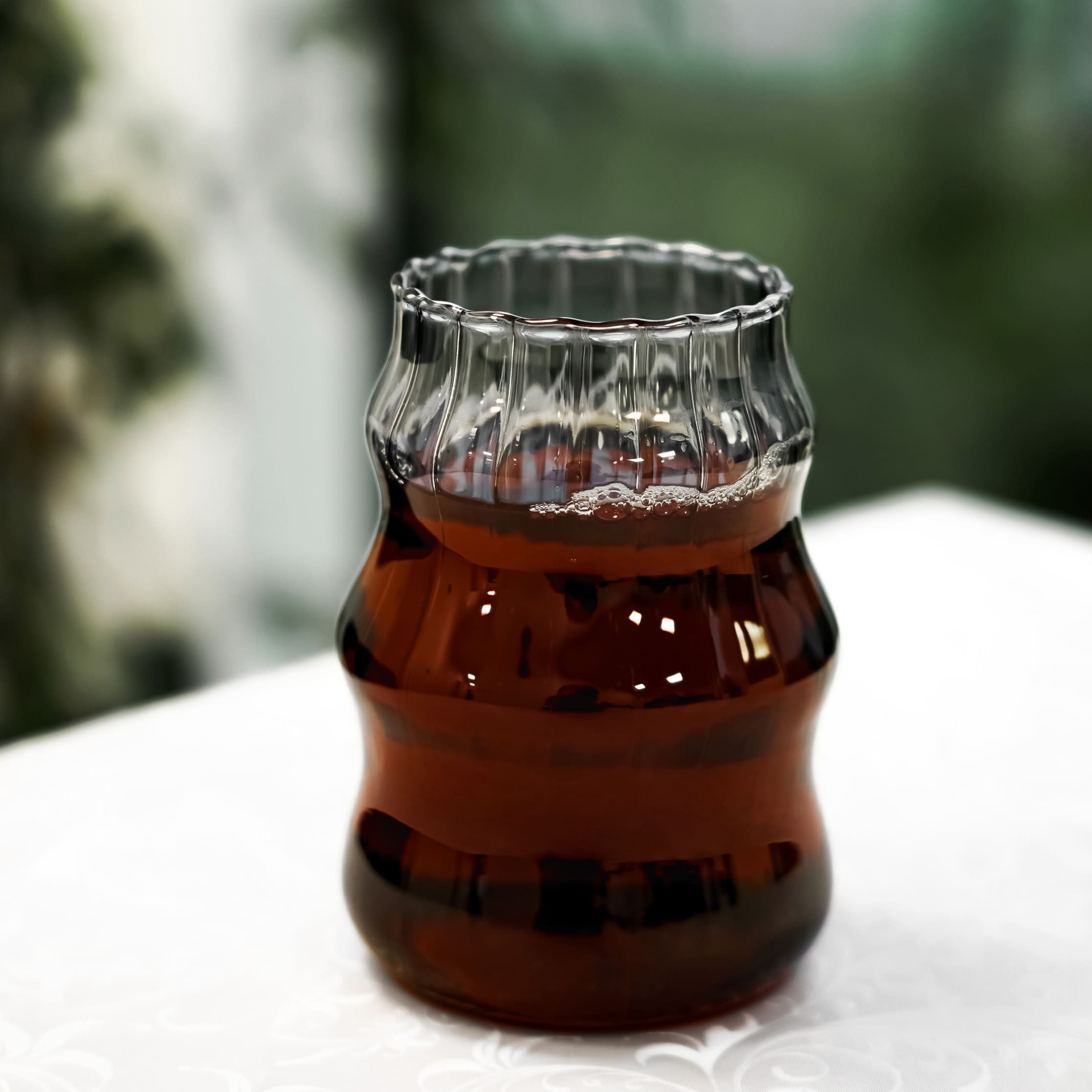Mulex Glas Bubble & Riffle Design 500 ml Trinkgläser Hitzbeständig, 2-tlg.