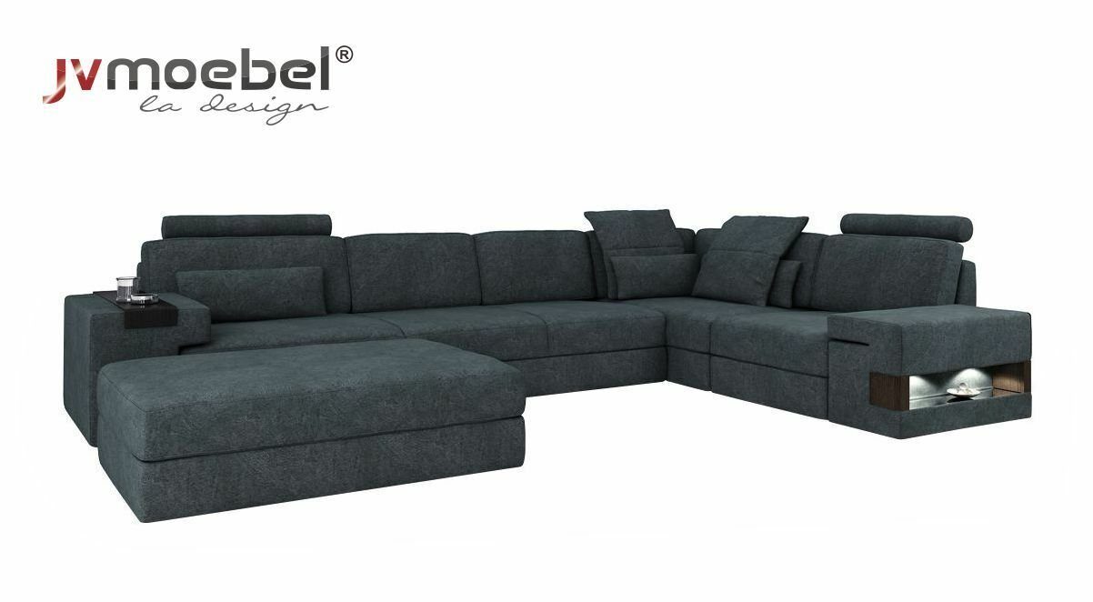 Ecke Polstermöbel Ecksofa, Wohnzimmer Hocker Design JVmoebel mit Couch Sofa L-Form