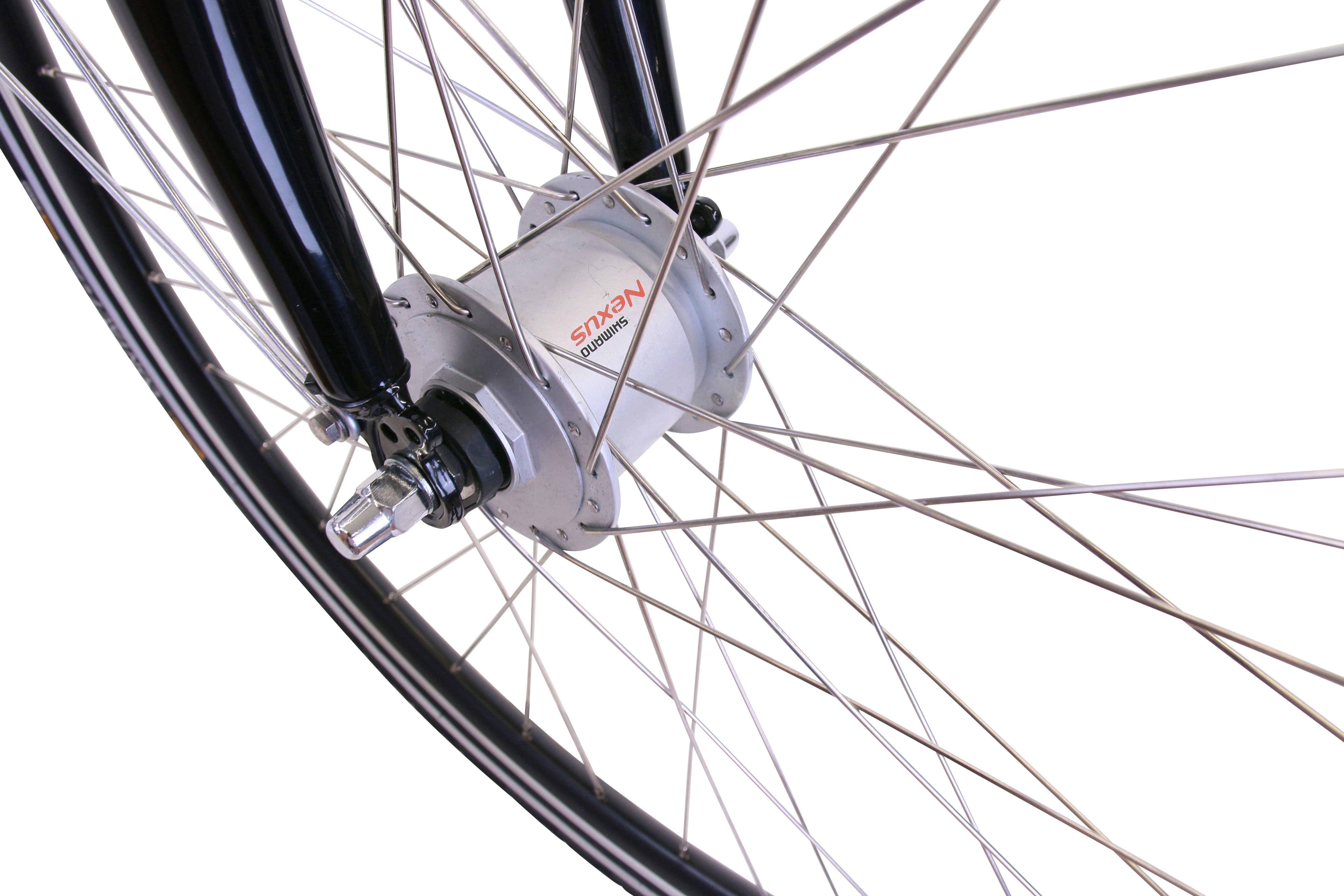 Bikes Cityrad Wave Shimano Nexus 7 Plus Schaltwerk, Deluxe White, City mit HAWK Gang HAWK Front-Drahtkorb