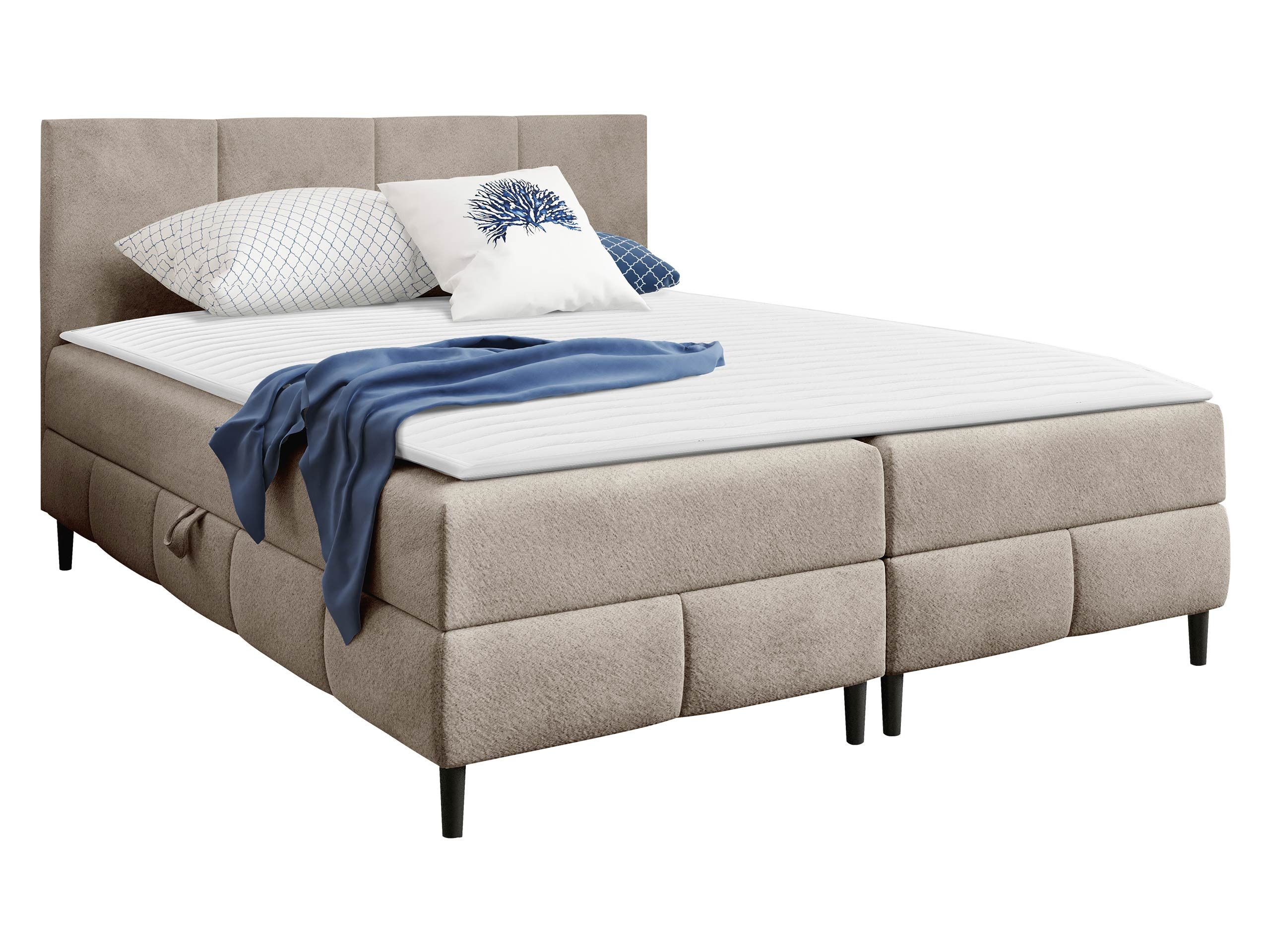 MIRJAN24 Boxspringbett Box Best 2 (mit zwei Bettkästen), Polsterkopfteil, 120/140/160/180/200x200 cm