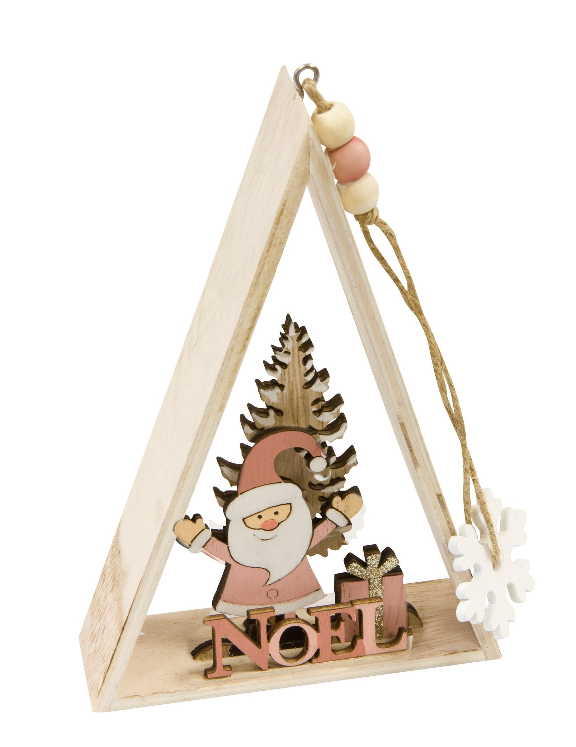 Kostüm Holzanhänger Weihnachtsmann Rosa 29 x 6 x 3,5 cm