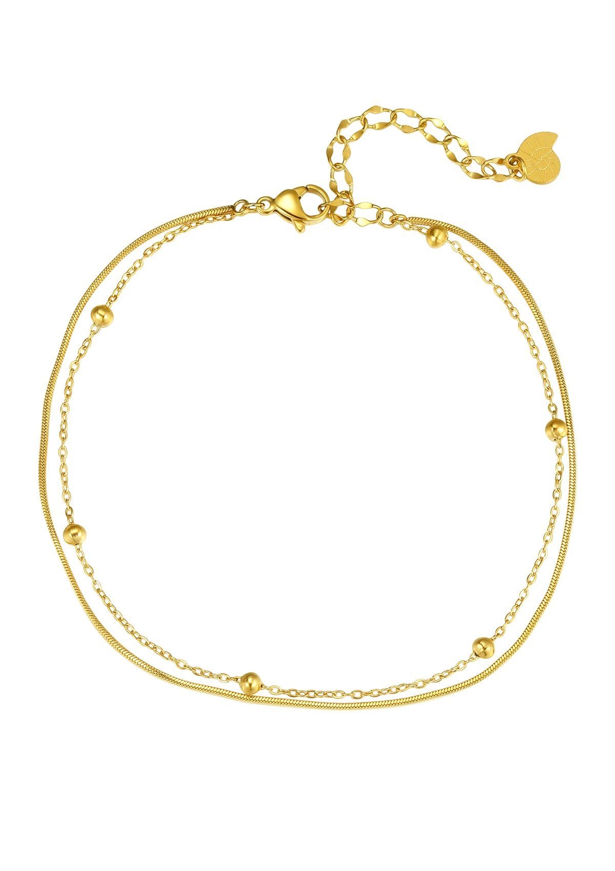 Hey Happiness Fußkette Layer Kugeln, Zweischichtige Satellite & Schlangen K günstig online kaufen