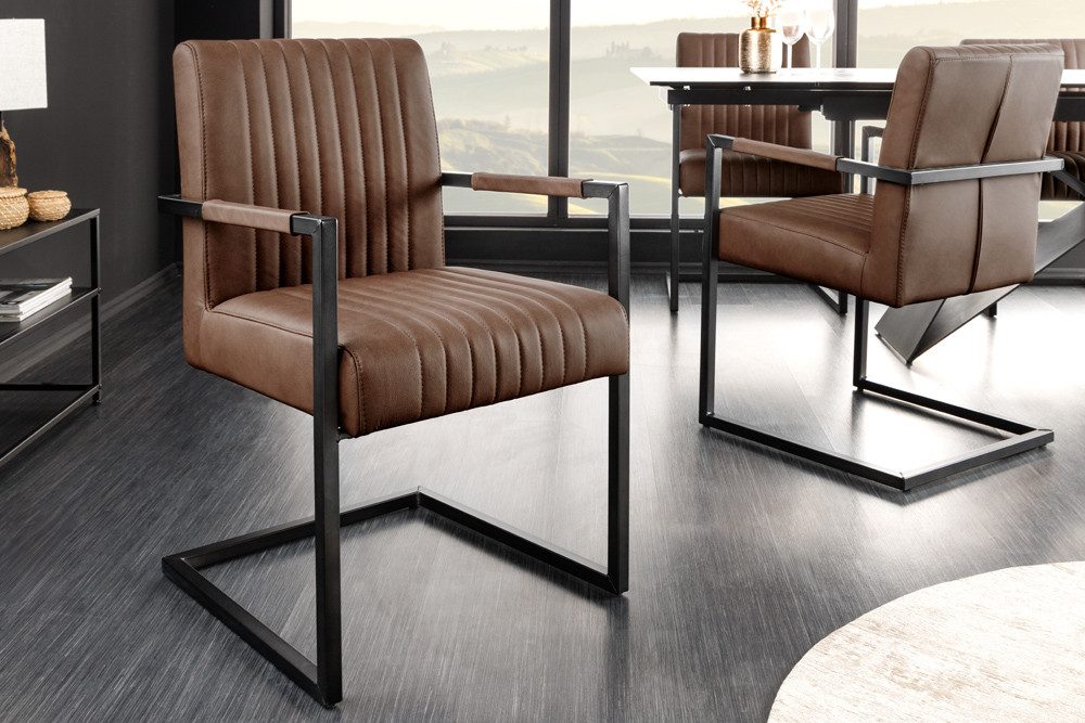 riess-ambiente Freischwinger BIG ASTON vintage braun / schwarz (Einzelartik günstig online kaufen