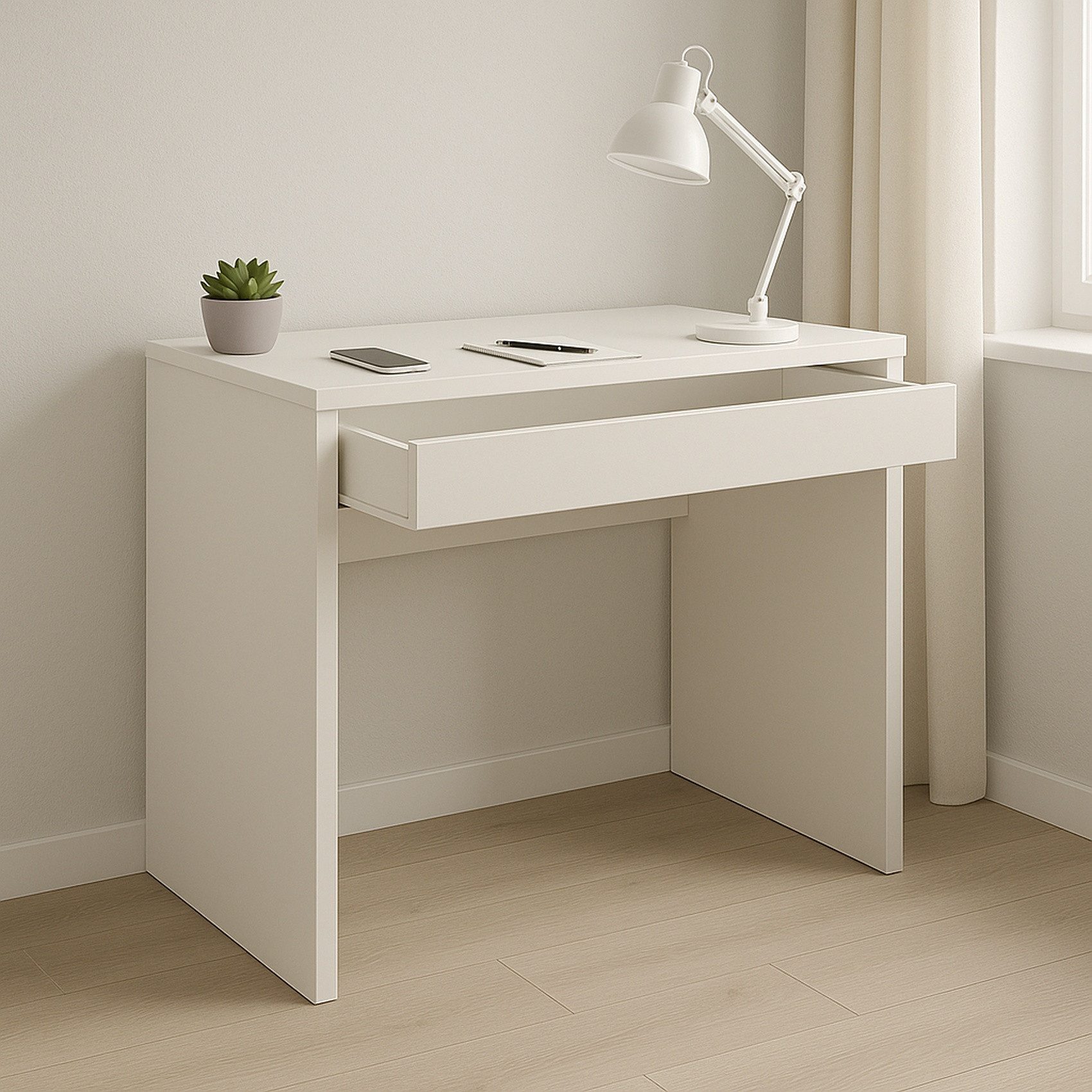 Raumhirsch Furniture Schreibtisch Computertisch, Bürotisch, Arbeitsplatz, Büroschreibtisch (Maße: 75 x 75 x 50 cm (1 Schublade, kompakte Form), viele Farbvarian – Bild 4 von 4