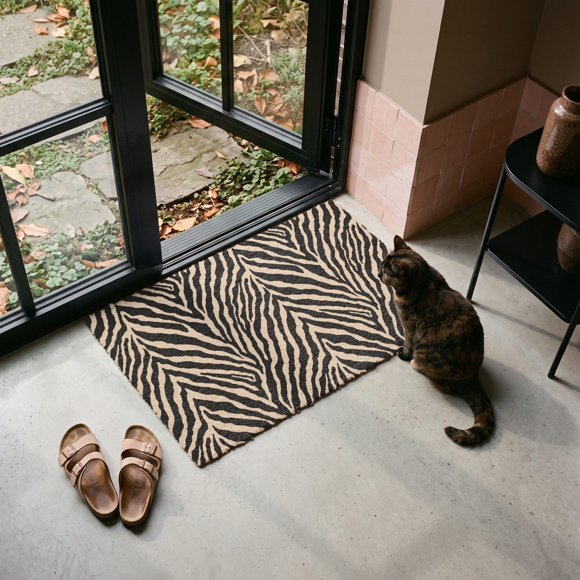 MuchoWow Fußmatte Zebra - Klassisch - Schwarz, Rechteckig, innen Schmutzfangmatte, Tür, Schmutzfänger Flur, Teppich 60x40 cm – Bild 4 von 5
