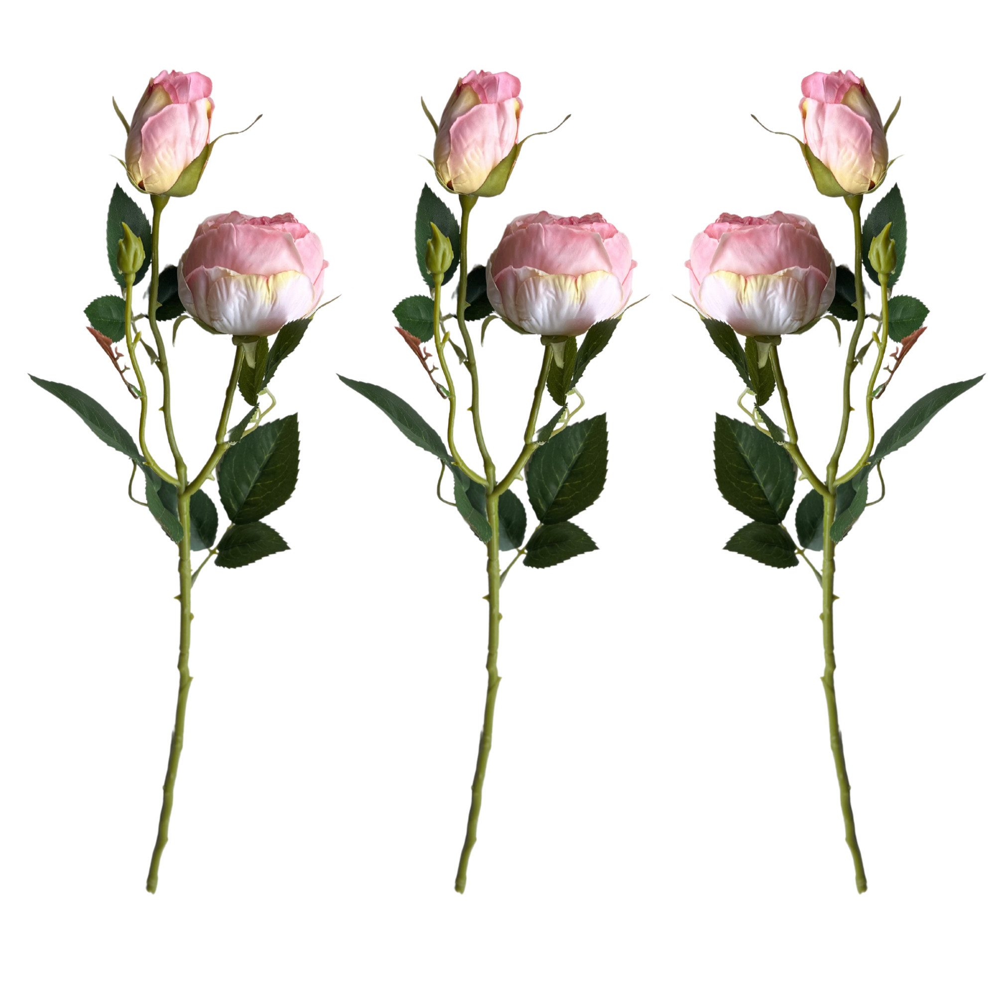 Kunstblumenstrauß Künstliche Rosen 3er Set 55cm. günstig online kaufen