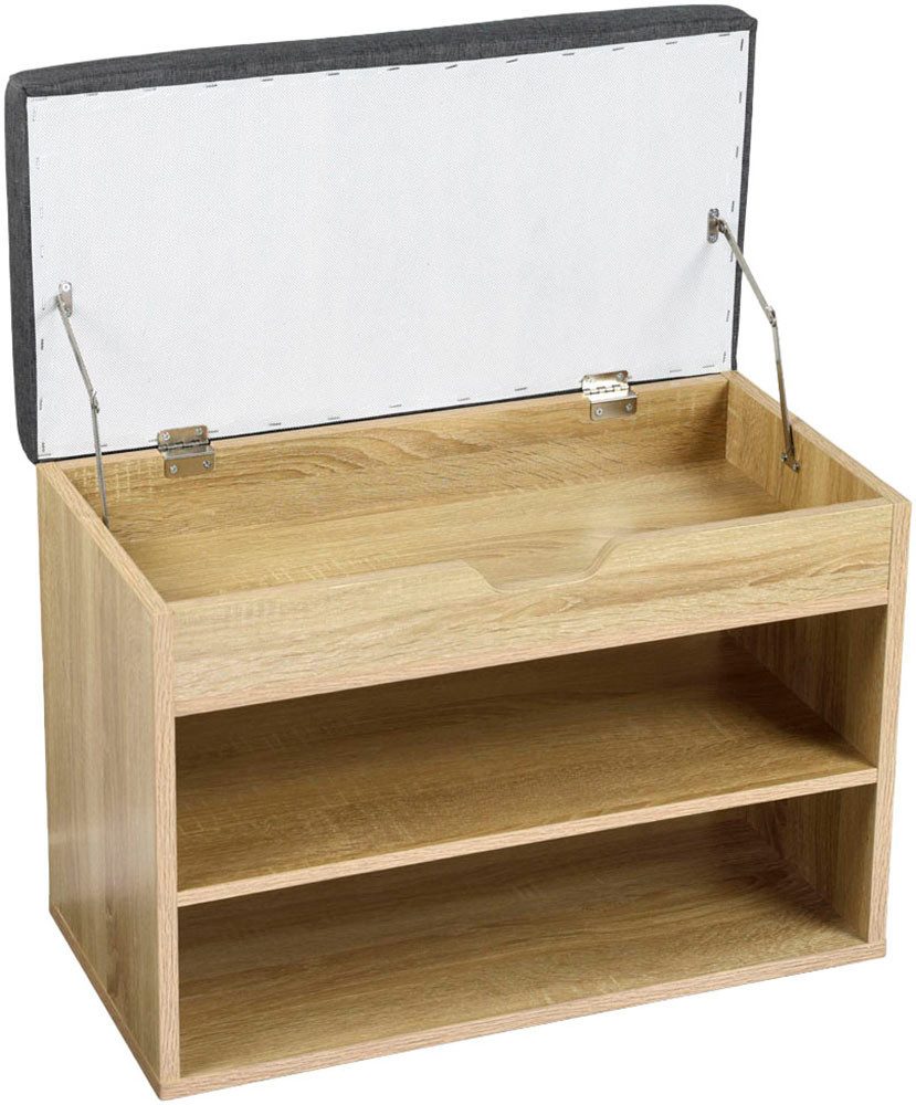 KESPER® Schuhschrank KESPER Schuhschrank mit Sitzkissen, FSC mit Klappe / zusätzliches Stauraumfach