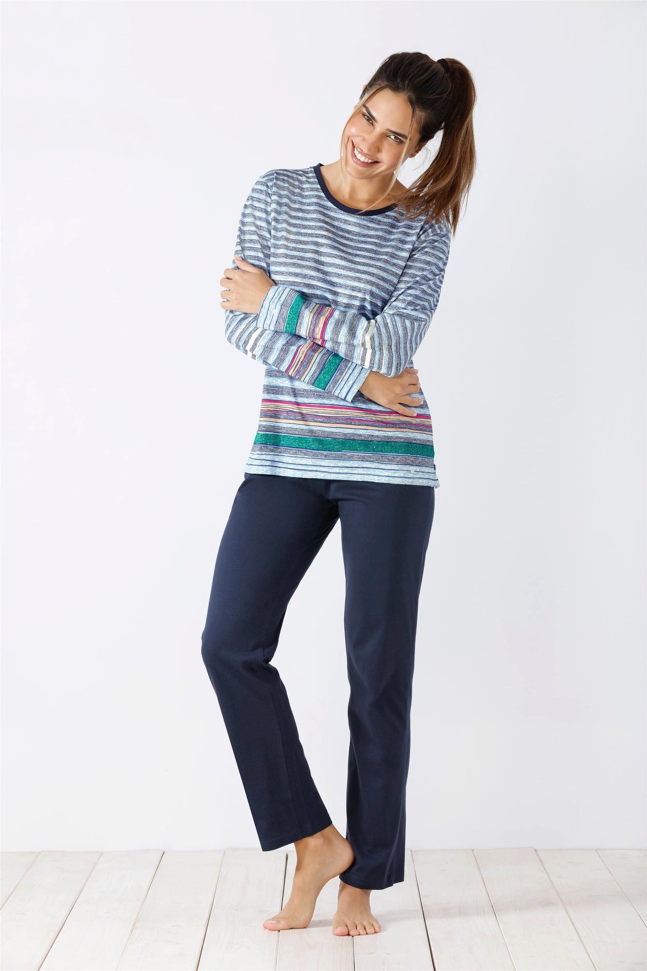 Hajo Schlafanzug Damen Schlafanzug Premium Cotton Single Jersey