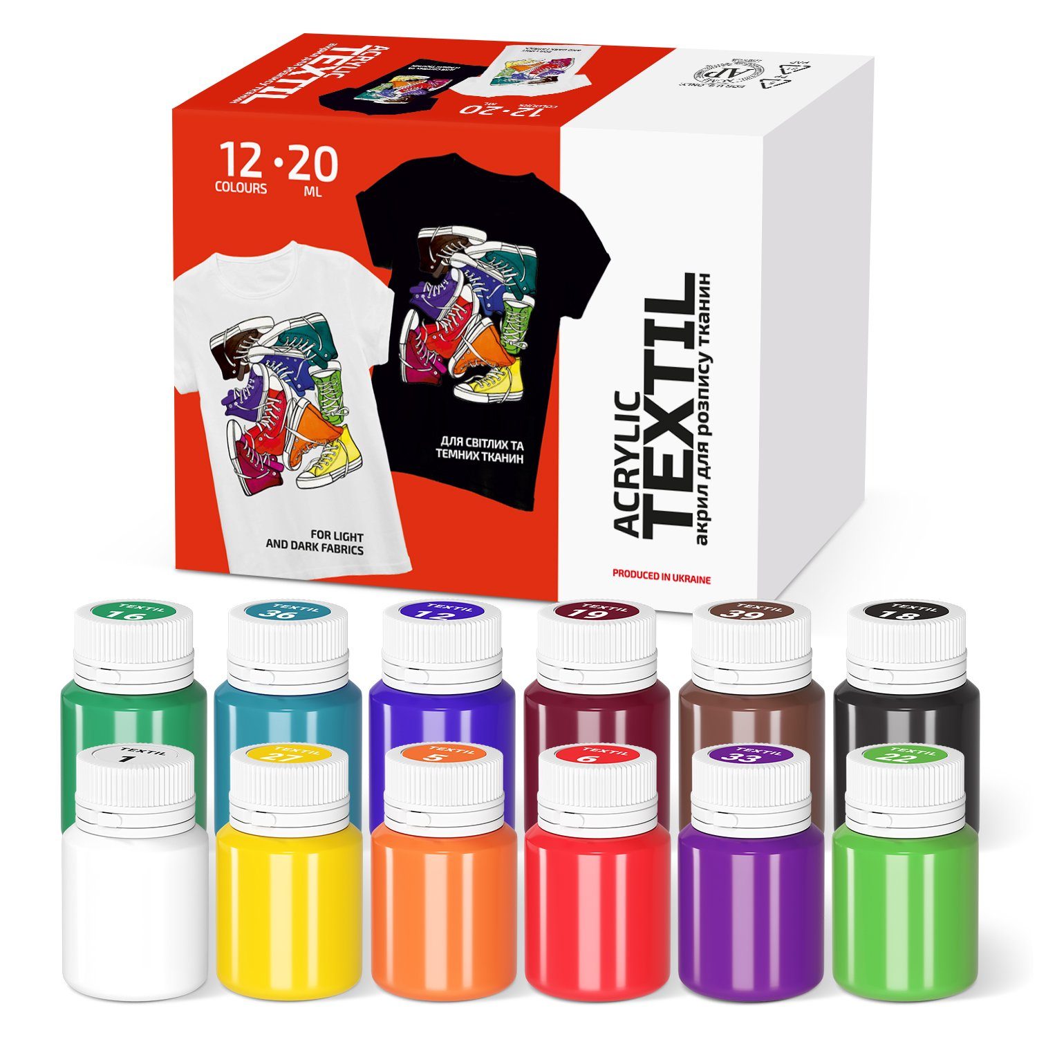 7 Artists Textilfarbe Stoffmalfarben Waschmaschinenfest - Textilfarbe Waschfest x 20 ml