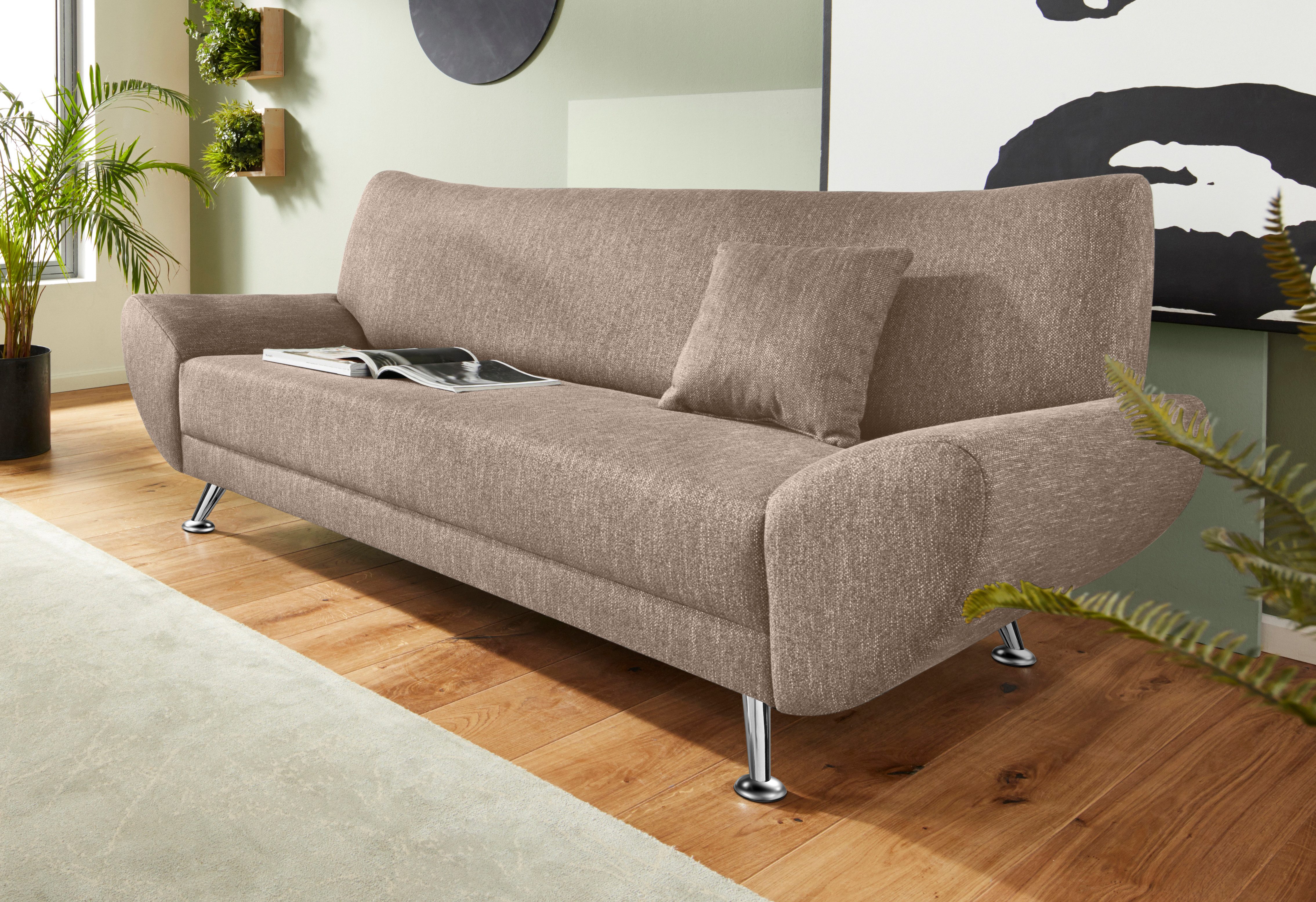 Home affaire 3-Sitzer Saltare elegant & komfortabel, toller Designfuß, bequem, Breite 205cm