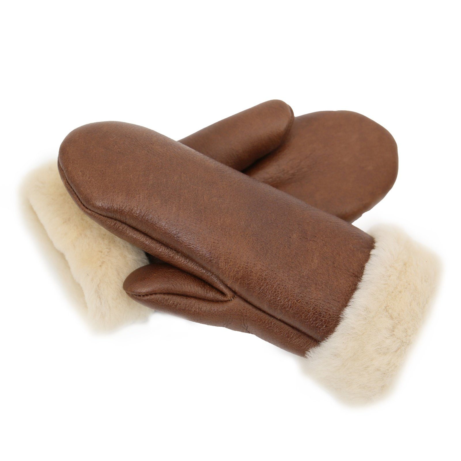 Hollert Lederhandschuhe Damen Lammfell Handschuhe Fäustlinge
