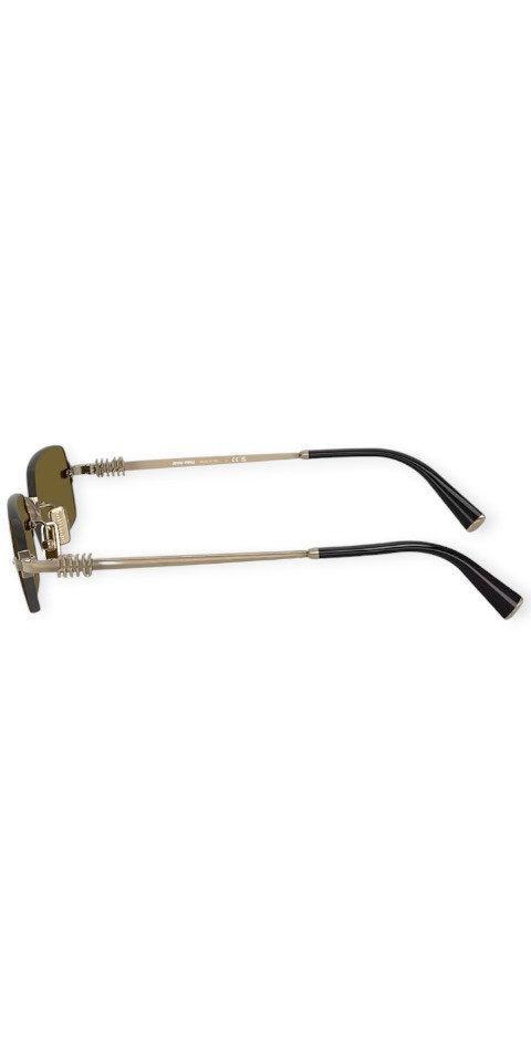 Miu Miu Sonnenbrille Miu Miu MU B50S Sonnenbrille Damen Gold Metall Braune Gläser