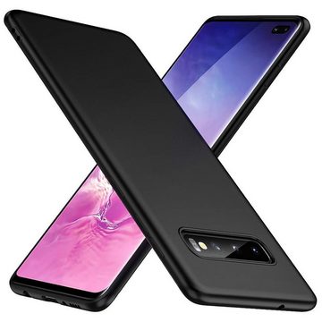 CoolGadget Handyhülle Black Series Handy Hülle für Samsung Galaxy S10 Plus 6,4 Zoll, Edle Silikon Schlicht Robust Schutzhülle für Samsung S10+ Hülle