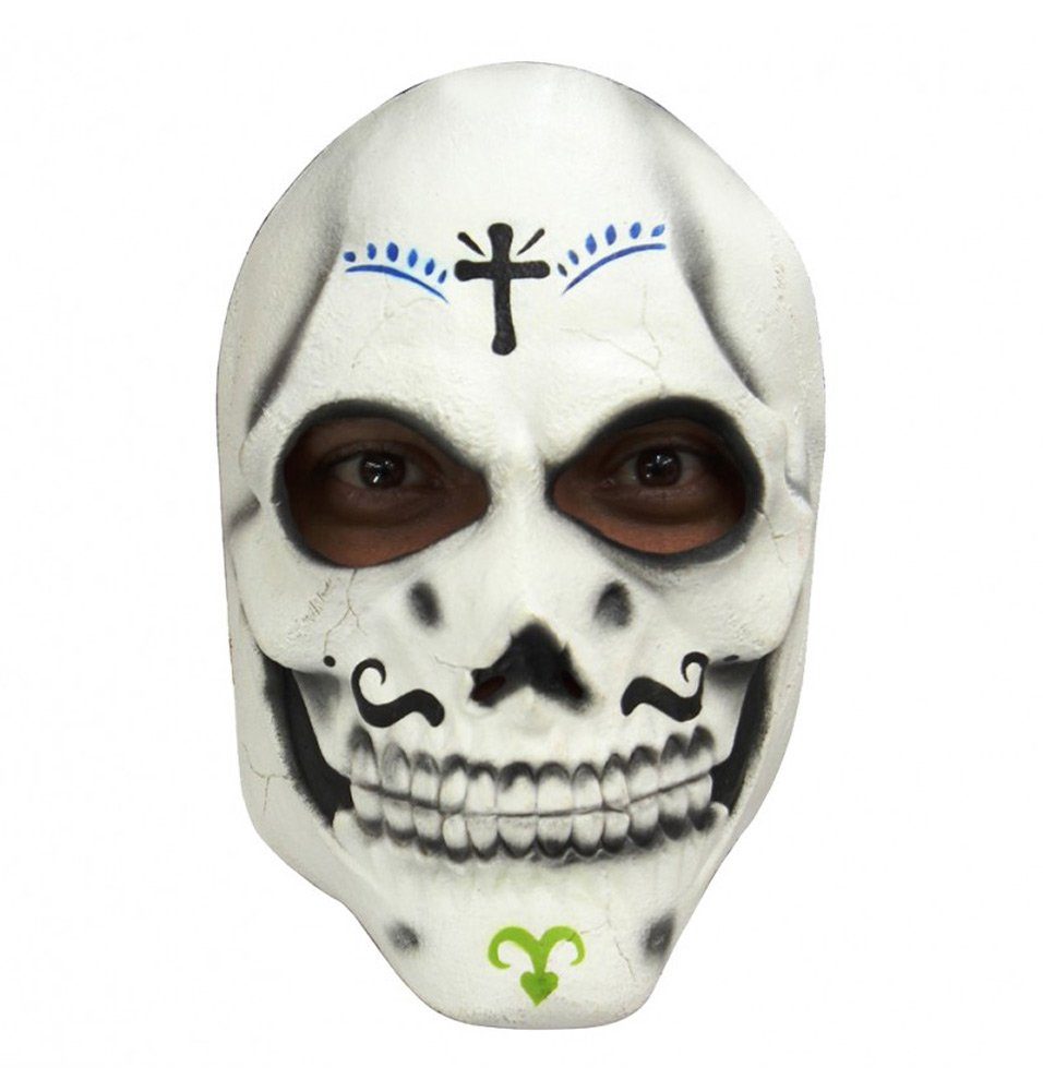 Verkleidungsmaske Halloween Maske Day of the Dead 'El Catrin', Weiß