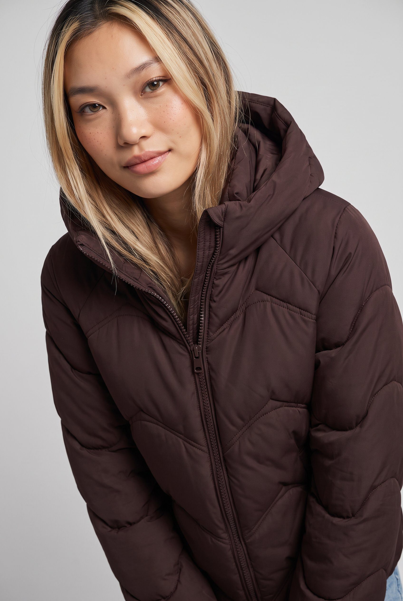 JDY Steppjacke JDYPOWER SHORT HOOD PUFFER OTW HAB Kunstfaser