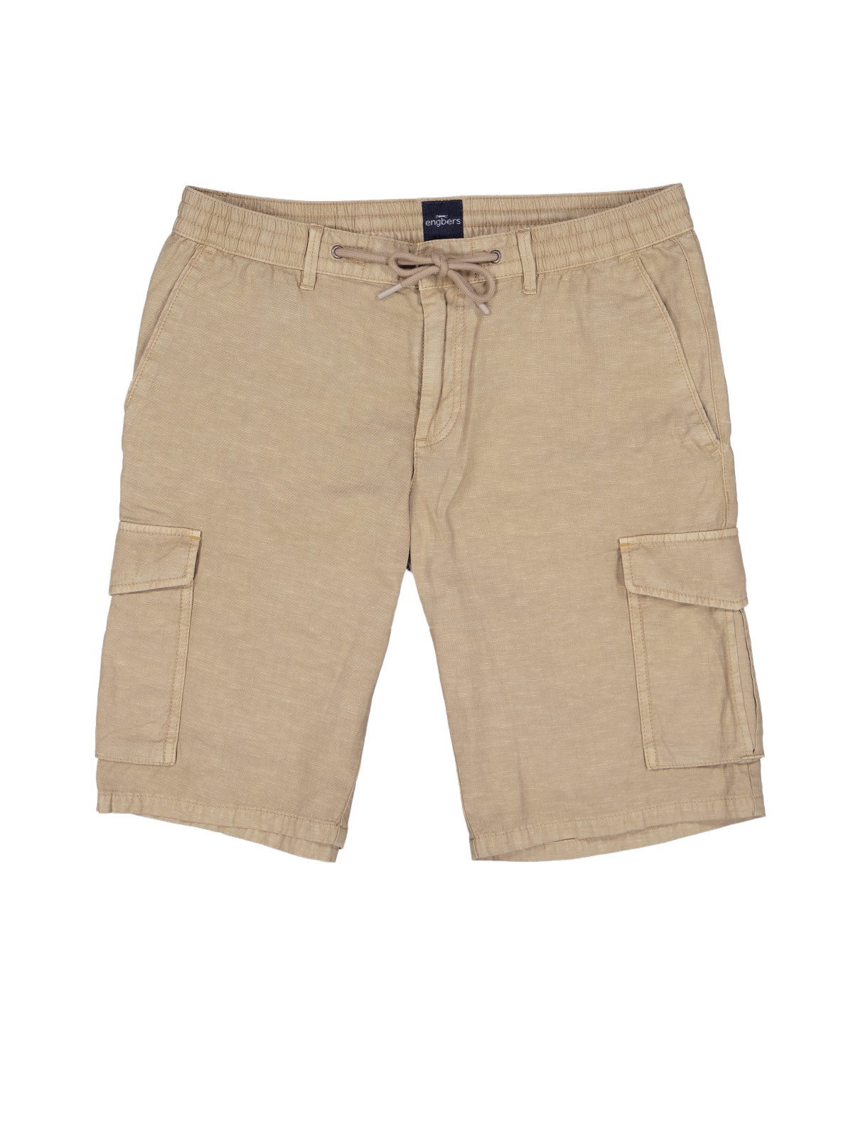 Engbers Cargobermudas Herren Cargo Shorts in Leinenoptik, Cognac – Bild 4 von 5