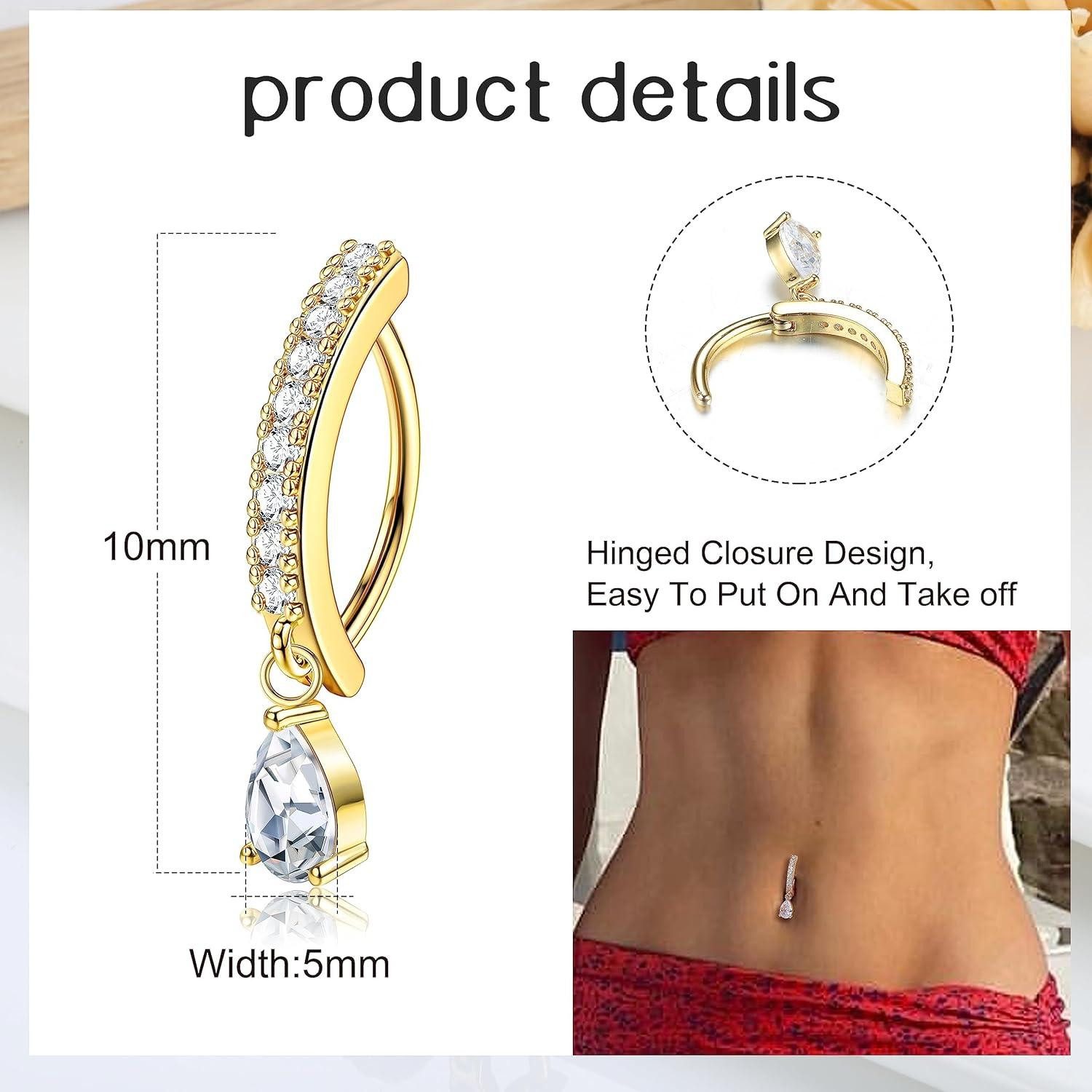 Morfetto Bauchnabelpiercing Bauchnabelpiercing Zirkonia Perle Chirurgenstah günstig online kaufen