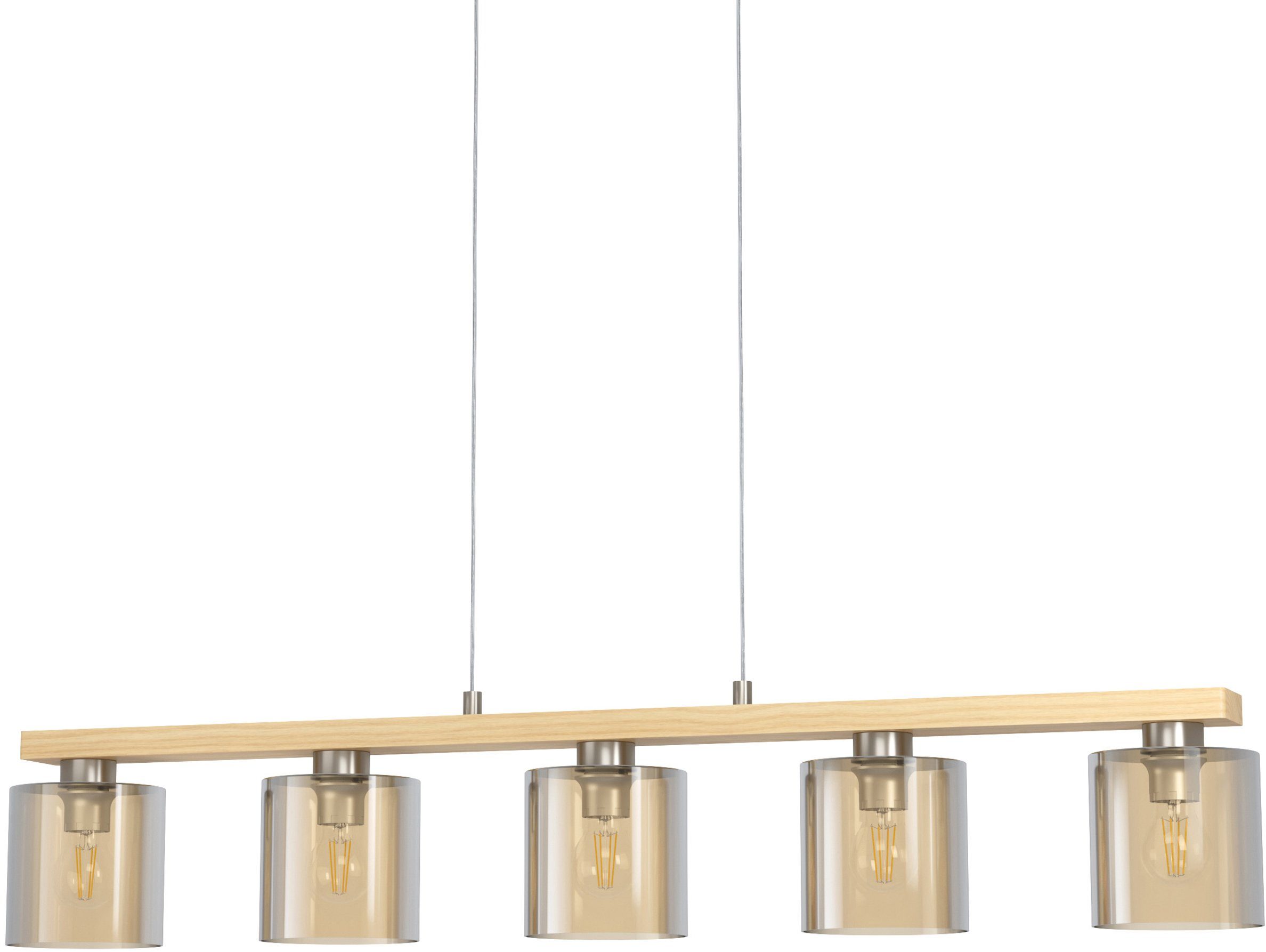 EGLO Hängeleuchte CASTRALVO Pendellampe, Stahl, Holz und Glas, E27, IP20, E günstig online kaufen