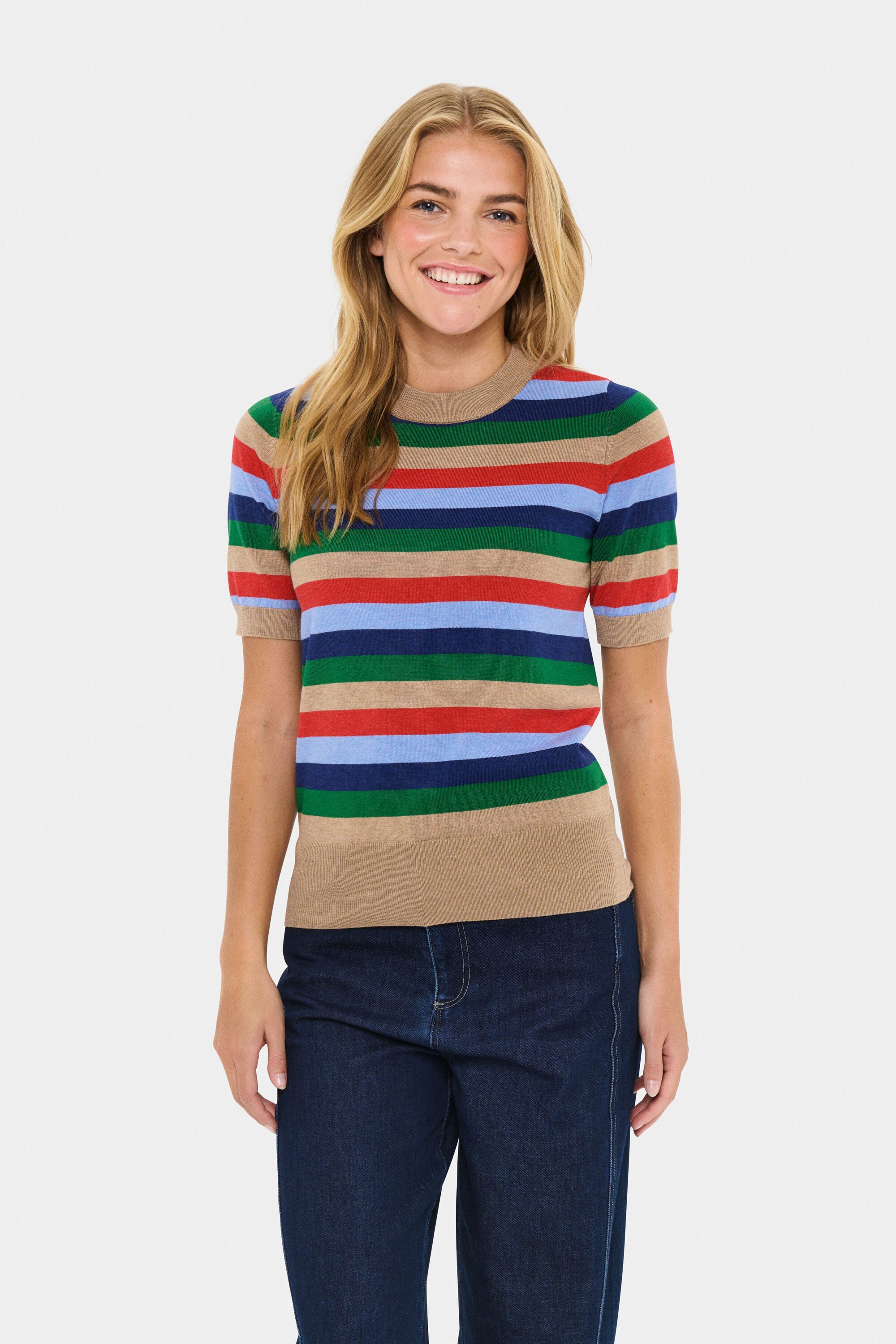 Saint Tropez Kurzarmbluse Kurzarm-Bluse MiliaSZ