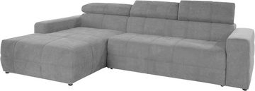 DOMO collection Ecksofa Brandon große Ausführung B/T/H: 289/177/80 cm, auch in Leder und Cord, mit Kopfteilverstellung, wahlweise Sitztiefenverstellung, L-Form