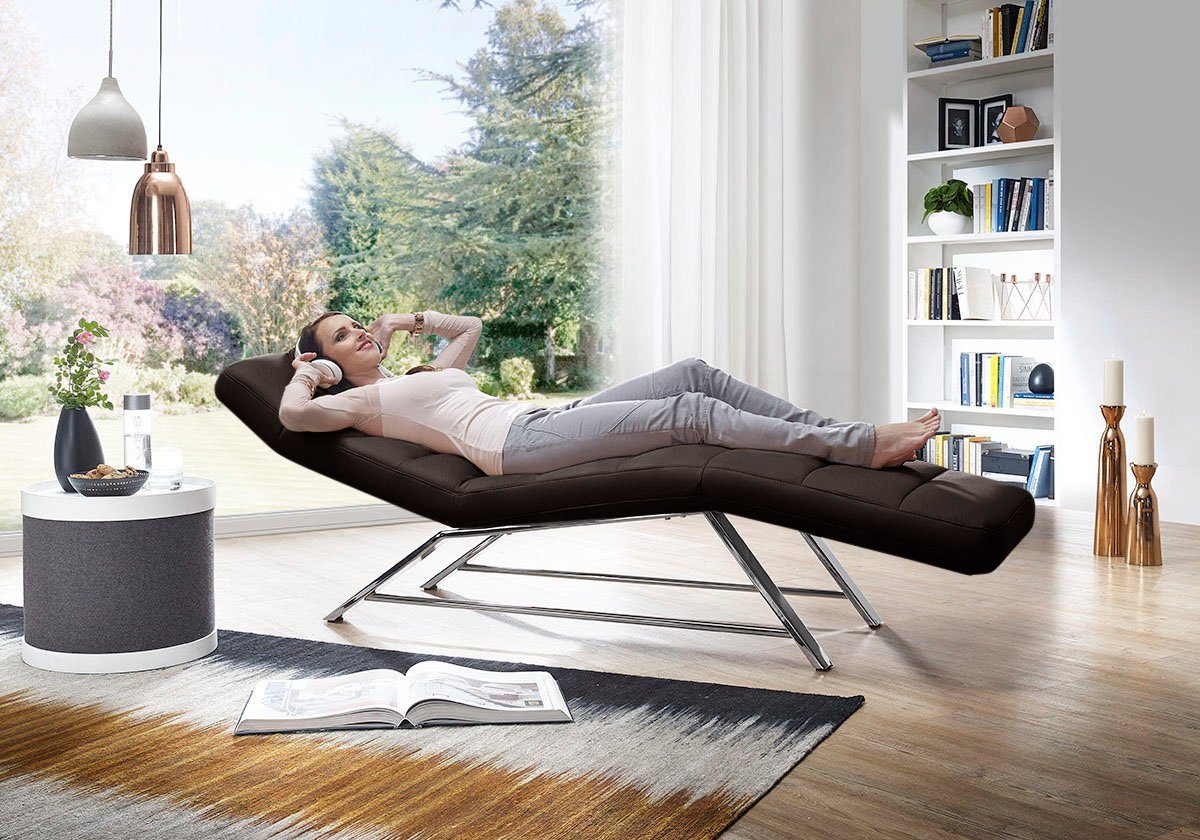 W.SCHILLIG Relaxliege daily dreams bequem und elegant, B/T 75/170cm, Funktionsliege wahlweise mit Motor, Gestell Chrom, Breite 75 cm