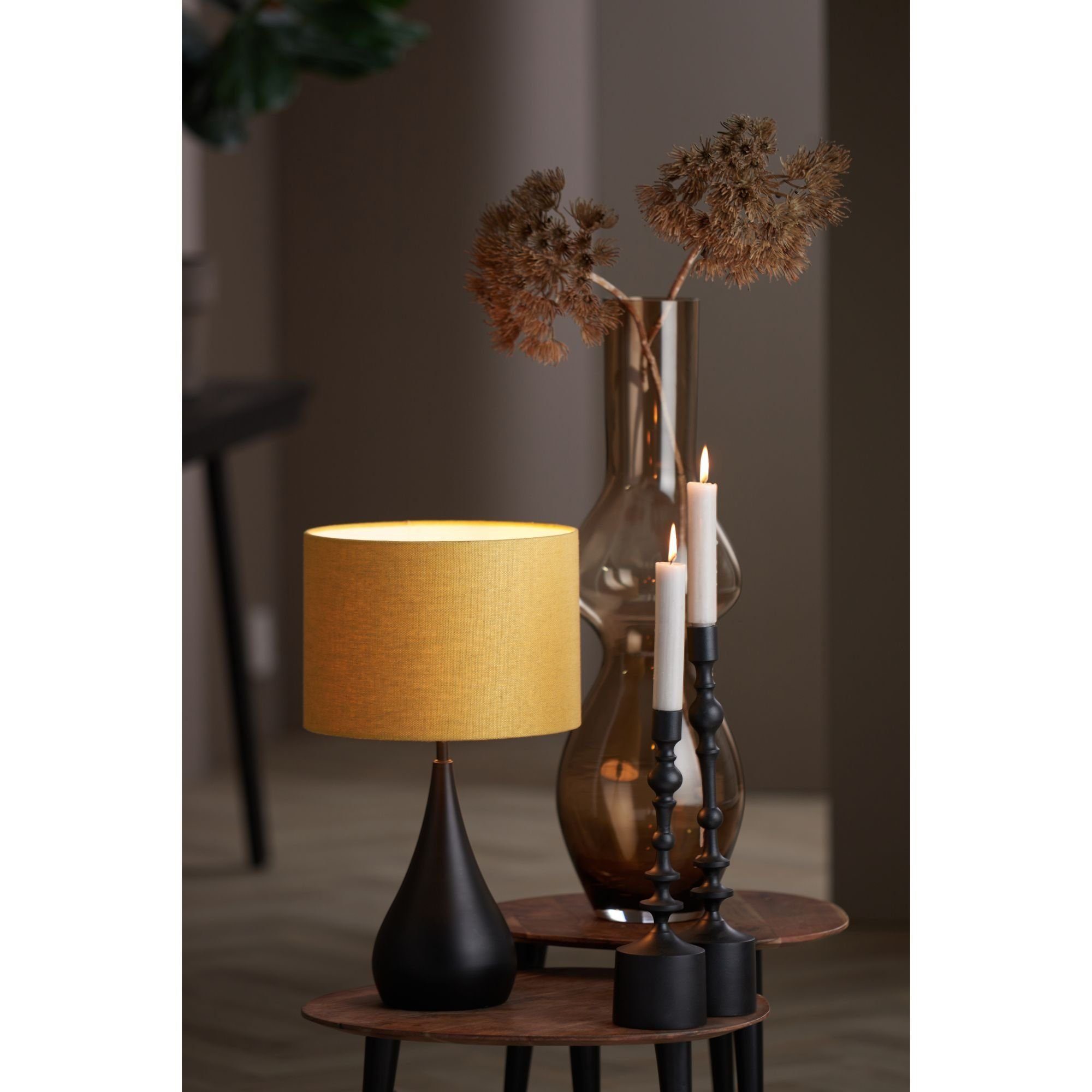 Light & Living Lampenschirm Lampenschirm Zylinder LIVIGNO von Light & Living Ø30x21 cm Ocker/Gelb