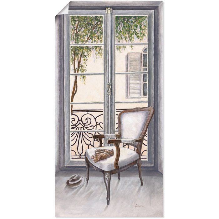 Artland Wandbild Sessel vor einem Fenster Innenarchitektur (1 St) als Alubild Leinwandbild Wandaufkleber oder Poster in versch. Größen
