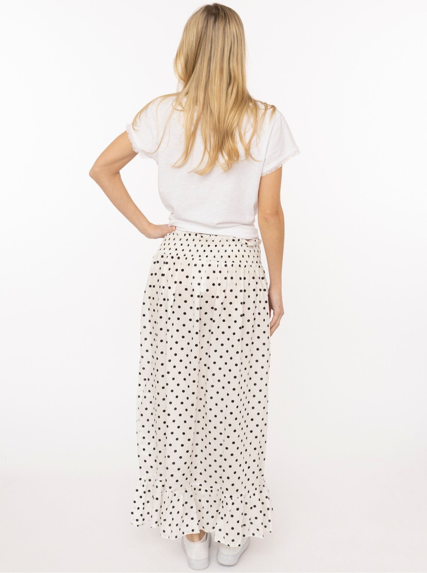 Zwillingsherz Maxirock "Classic Dots" knöchellang, elastischer Bund, mit Punkten