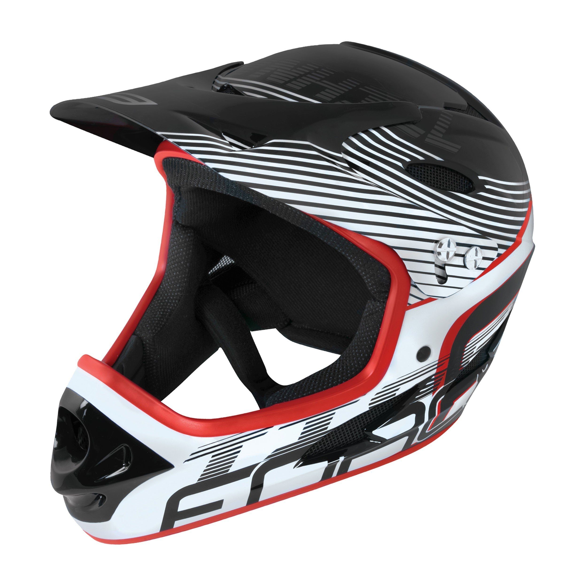 FORCE Fahrradhelm Downhill Helm FORCE TIGER black-red-white S-M