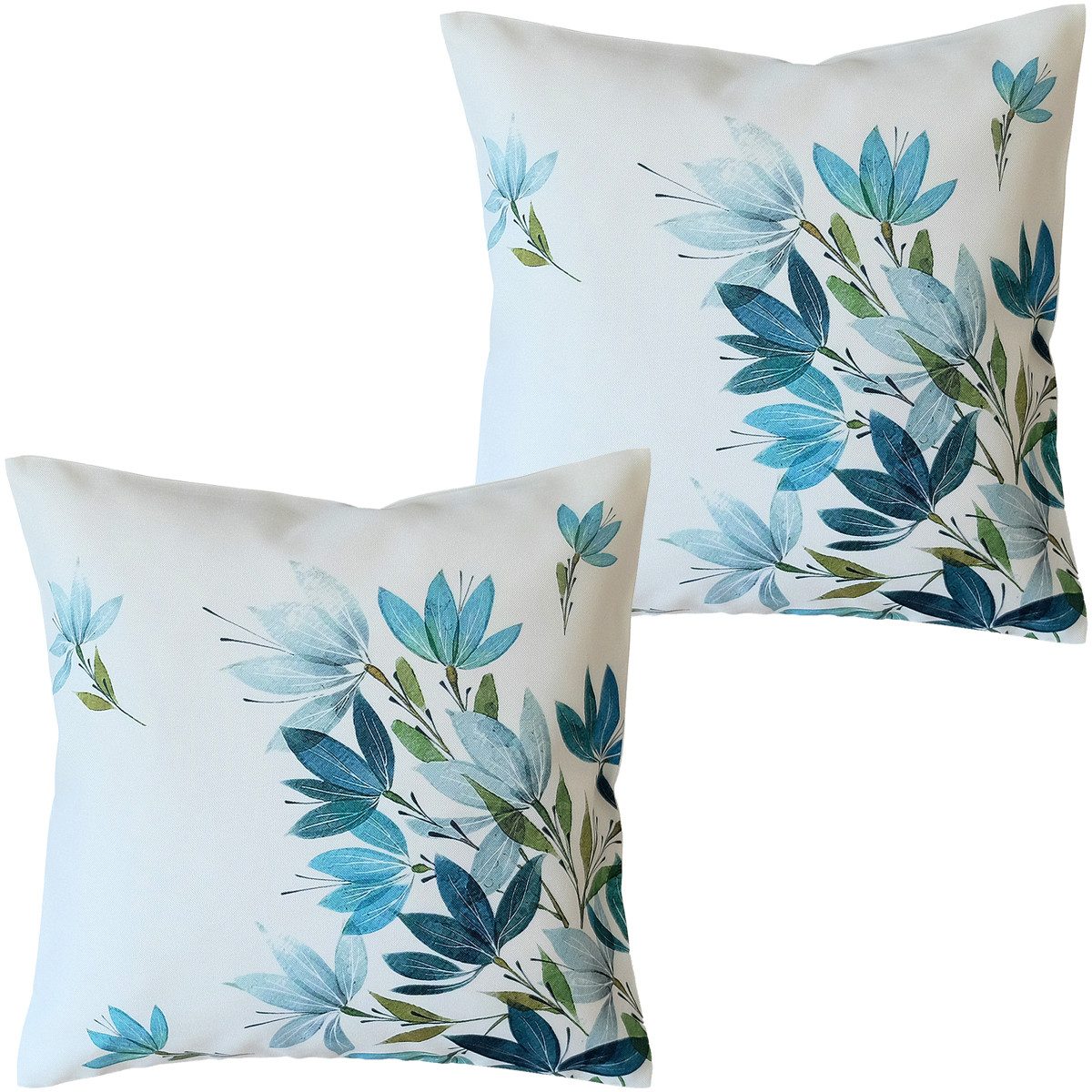 Kissenbezüge Kissenbezüge LOREEN 40 x 40 cm mit Blättermotiv – leuchtende Farben