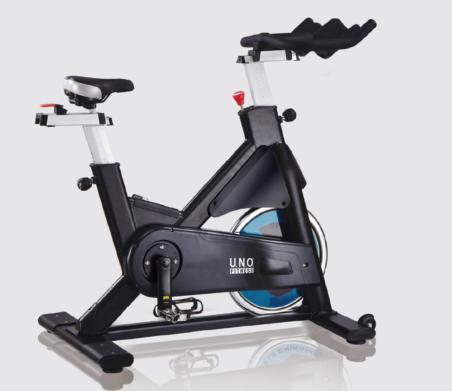 U.N.O. FITNESS Speedbike IC 500, SPD-Klick und Käfig Pedal kombiniert