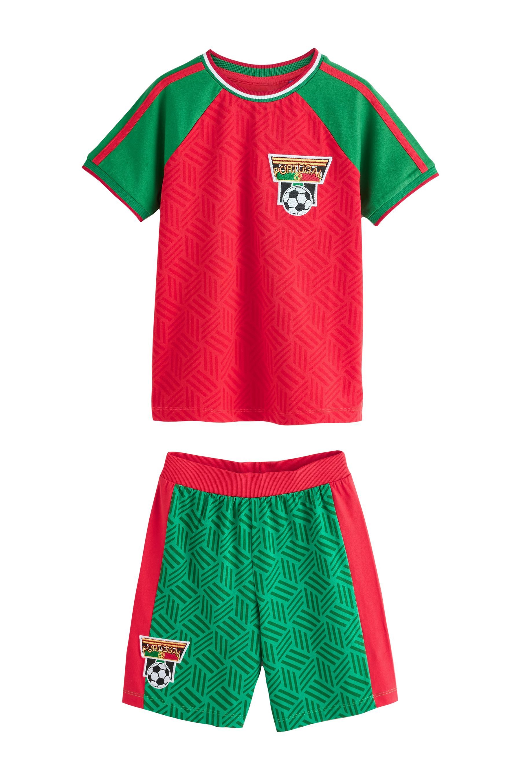 Pyjama Kurzer Pyjama mit Fußballmotiv