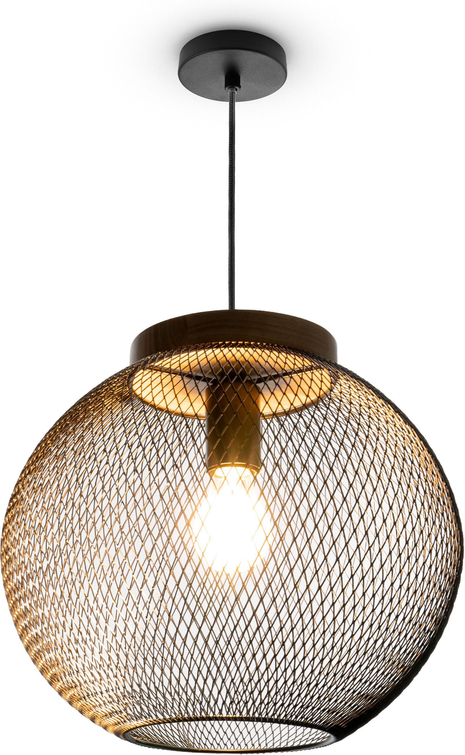 Metall Pendelleuchte Vintage Leuchtmittel, Home ohne TRAPU, Holz Esszimmer Hängeleuchte Korblampen Paco E27 Lampe